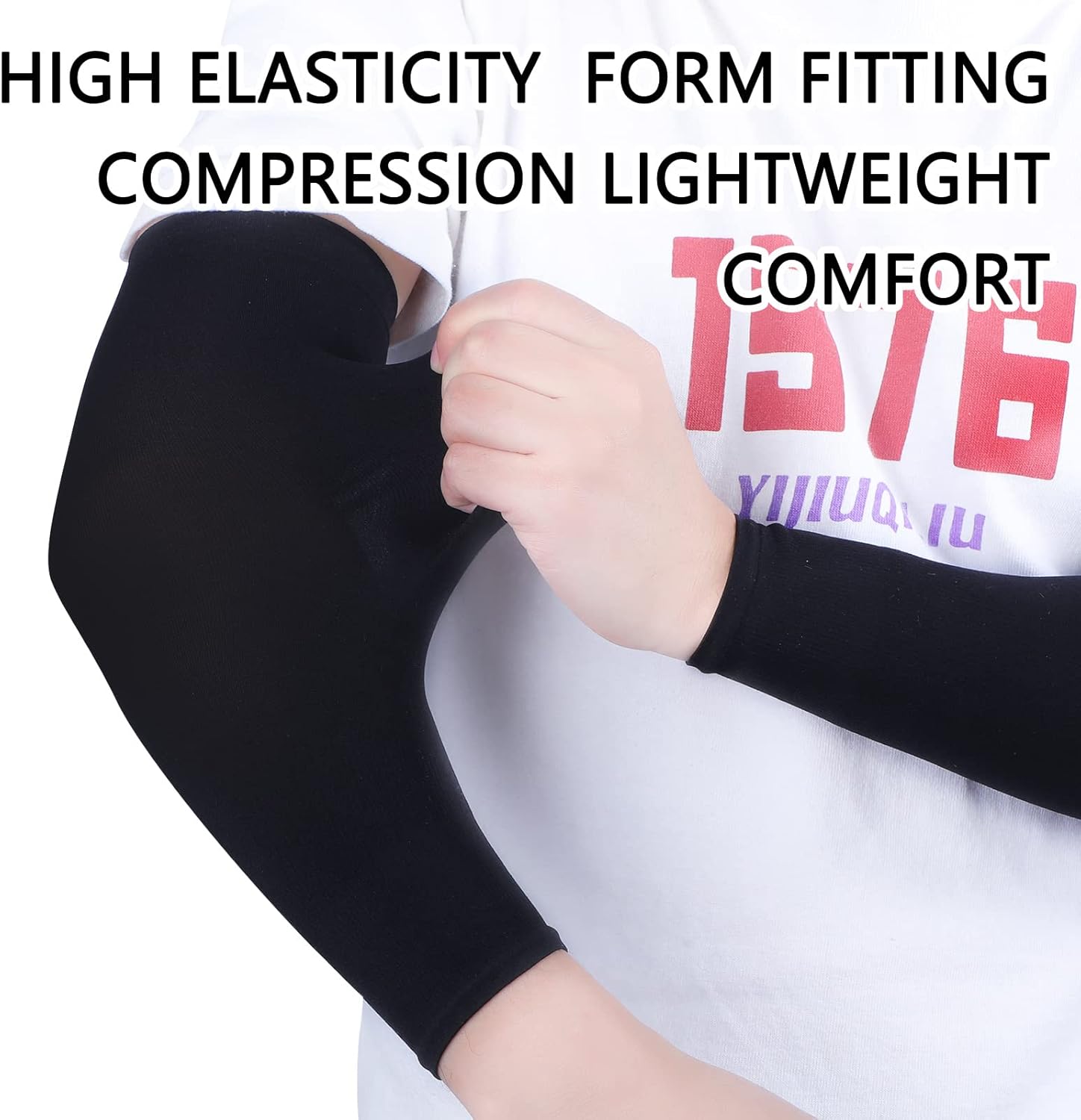 Zhanmai 8 Pairs Breathable Compression Arm Sleeves for Kids