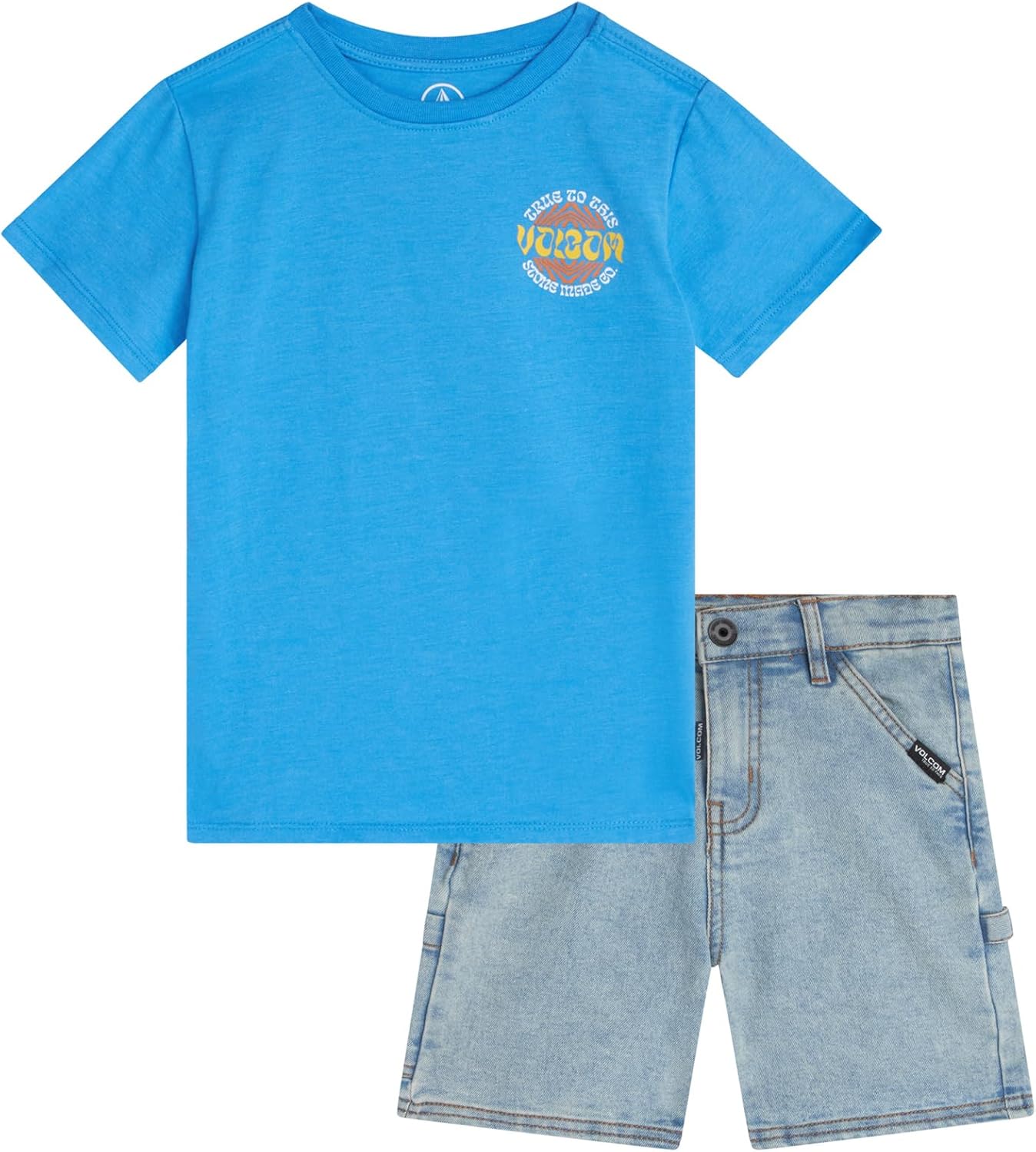 Volcom Boys Casual Shorts Set Graphic T-Shirt Denim Shorts - Perfect for Summer