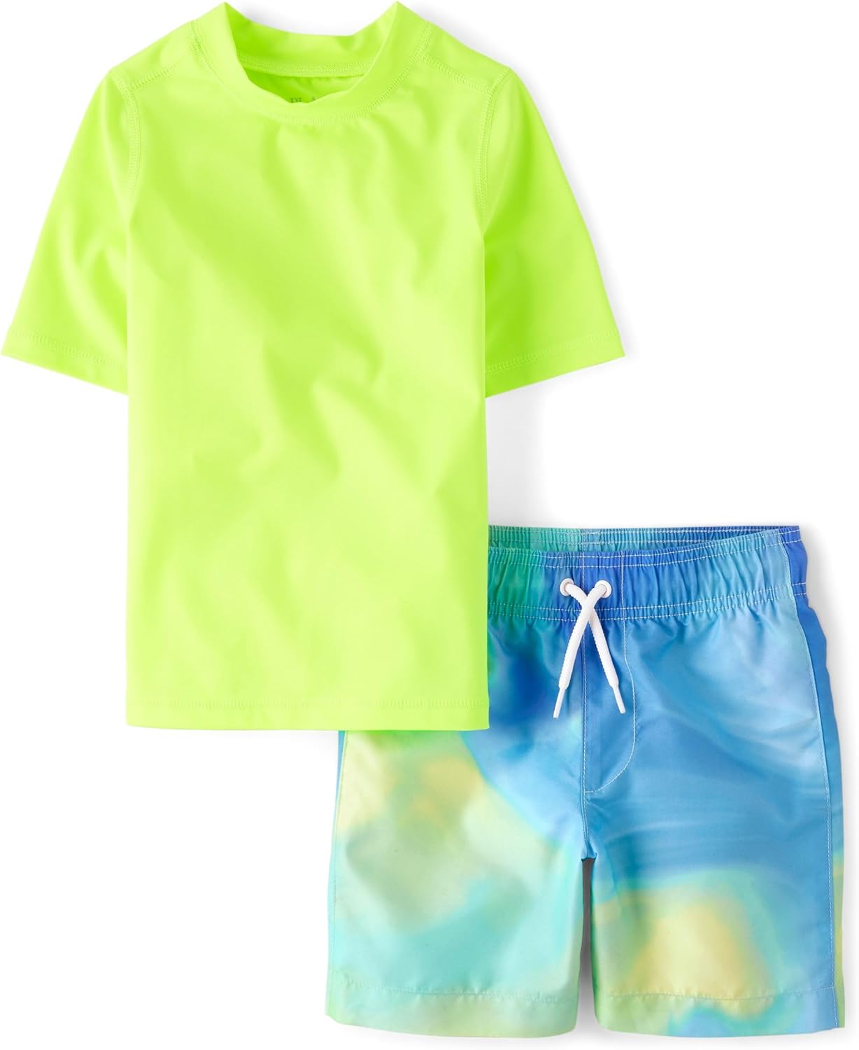 The Childrens Place Boys RashGuard and Swim Trunk Set