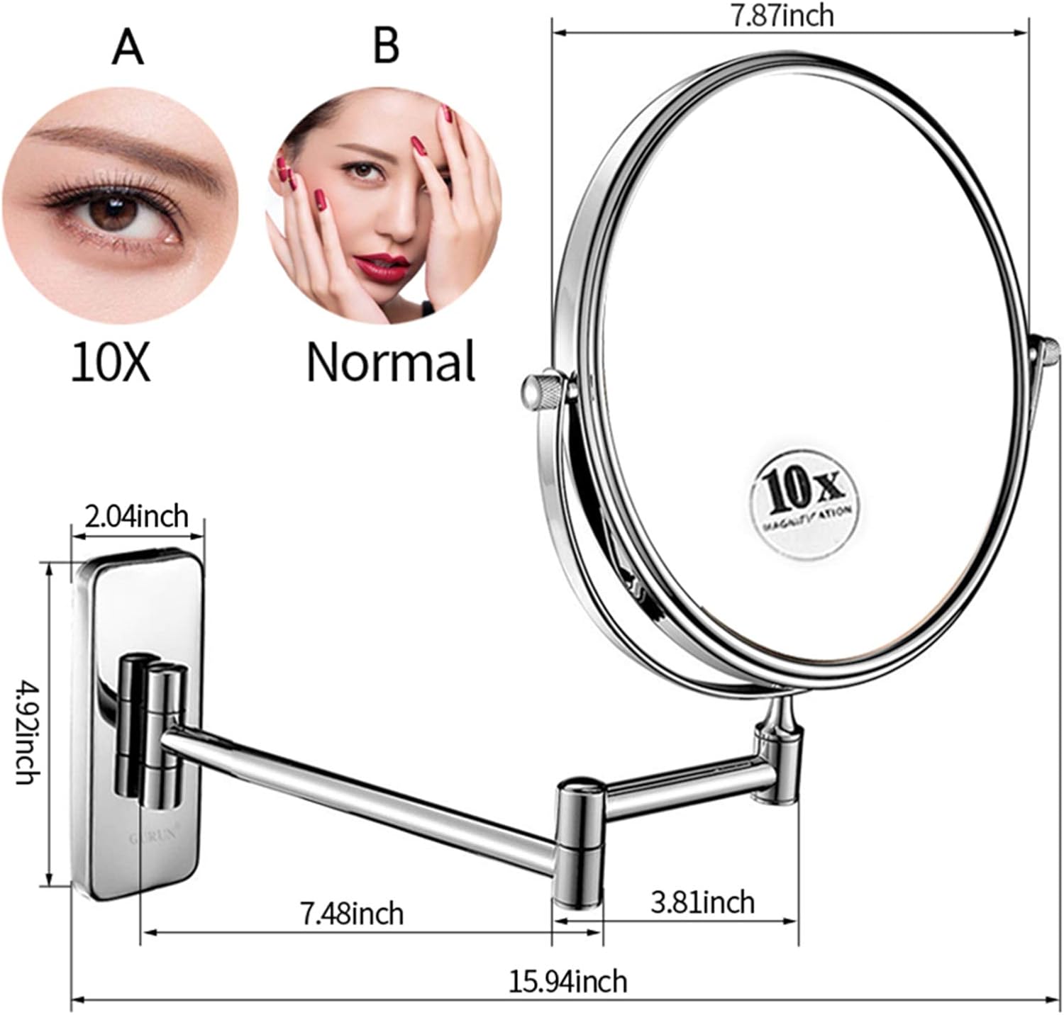 NOVOCE Double-Sided Makeup Mirror