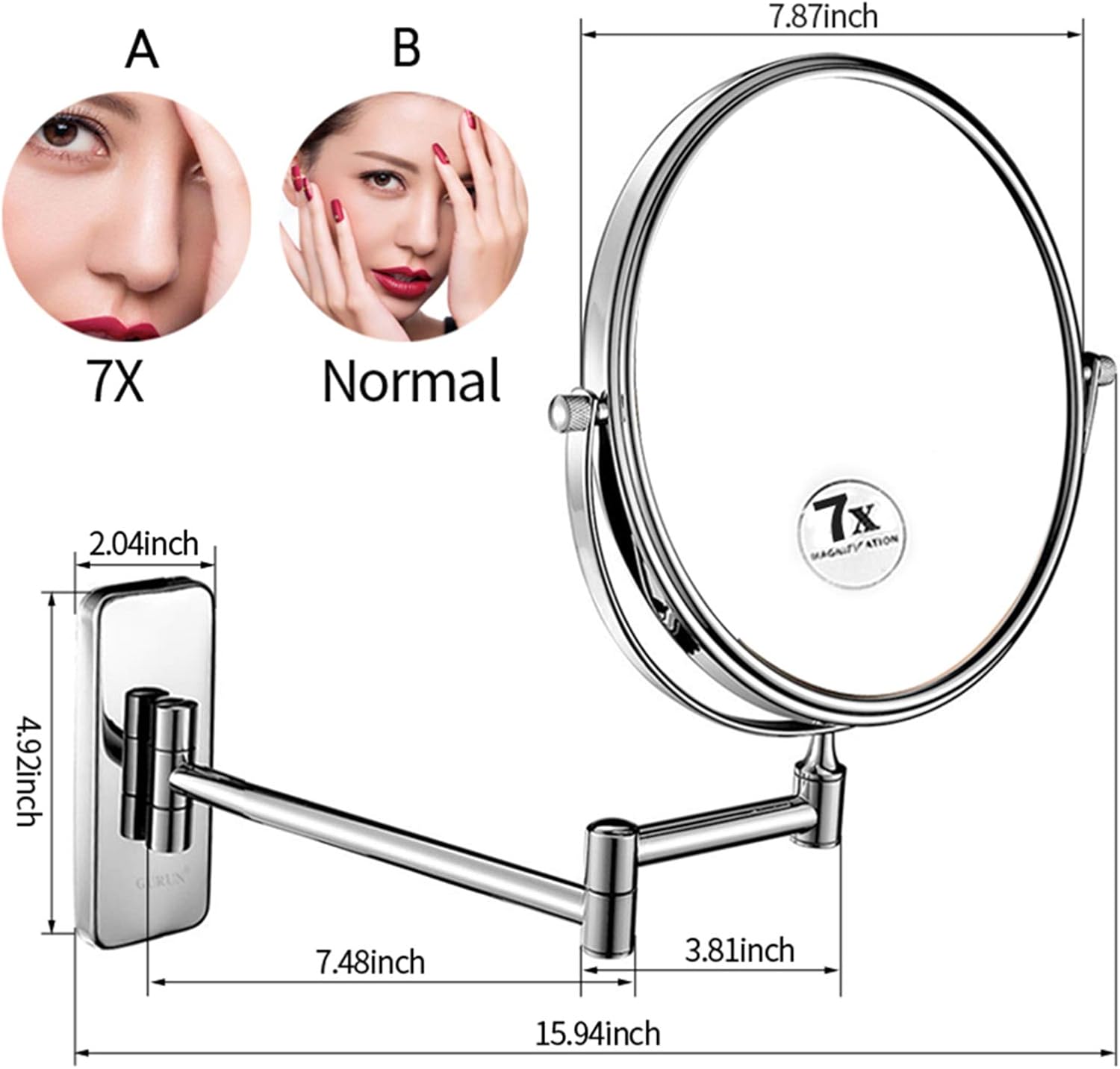 NOVOCE 8-Inch Double-Sided Shaving Mirror