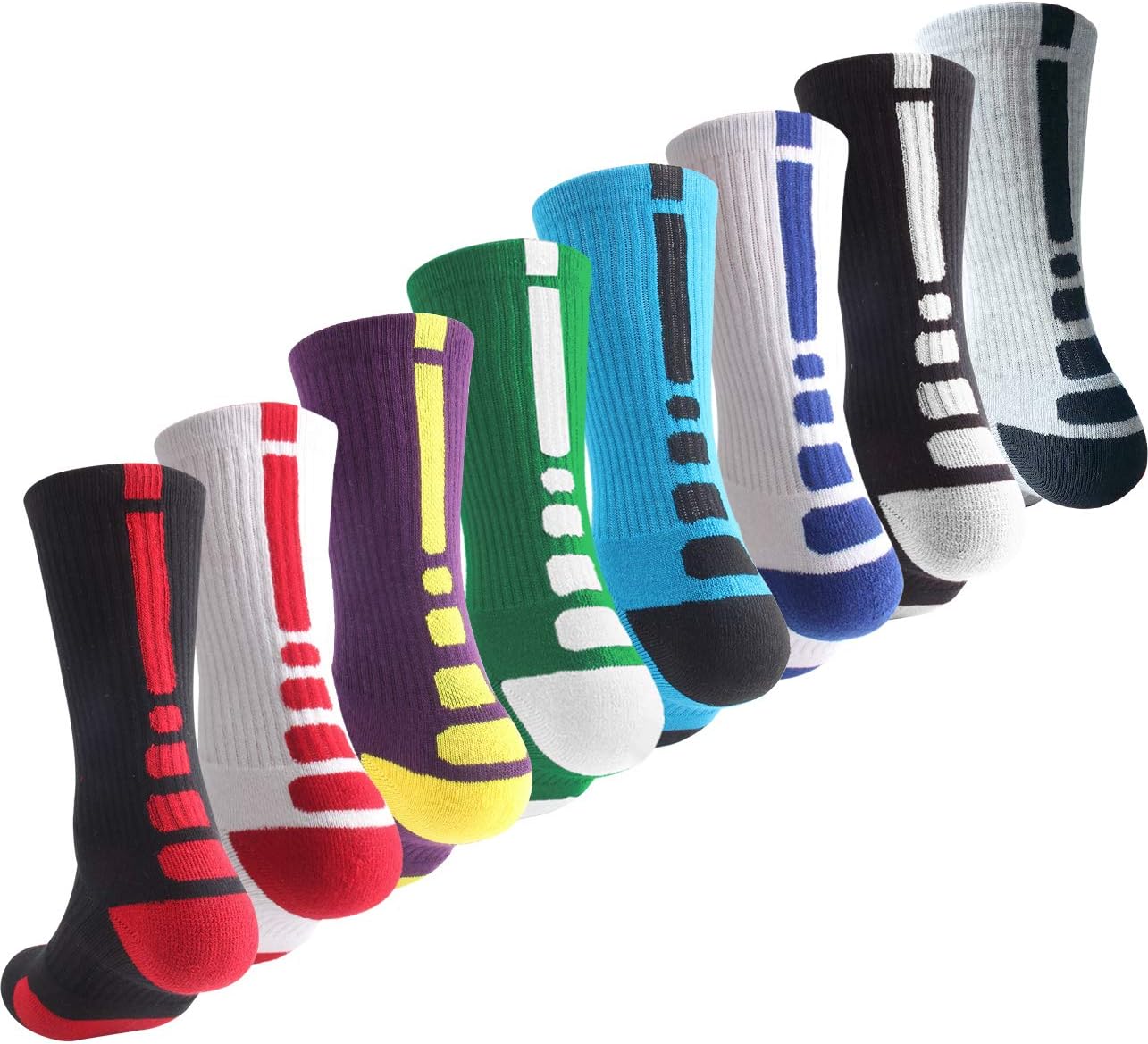 Premium Stretch Boys Crew Socks for Basketball Soccer and More