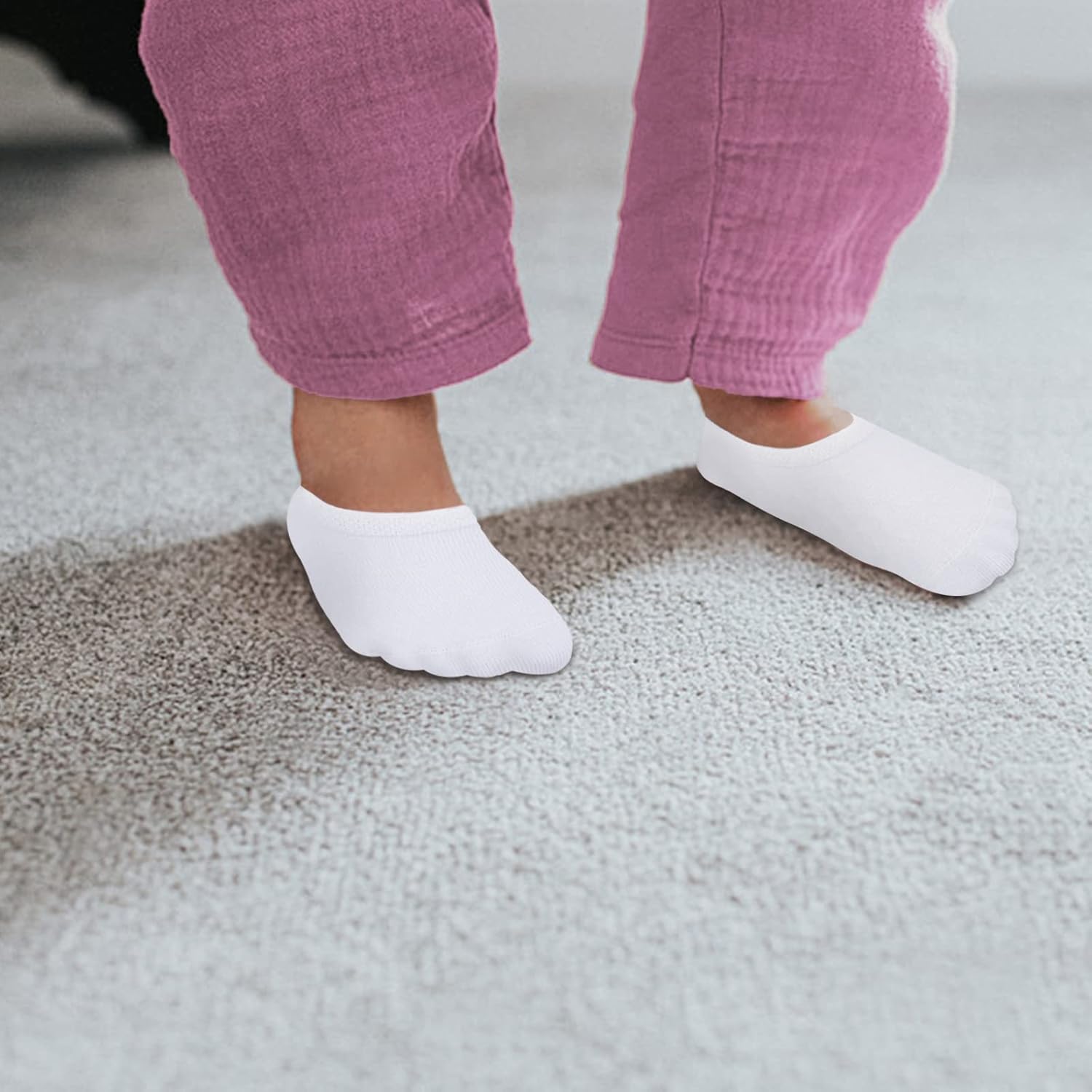 JOCMIC 10 Pairs No Show Socks for Kids and Toddlers 8-10 Years