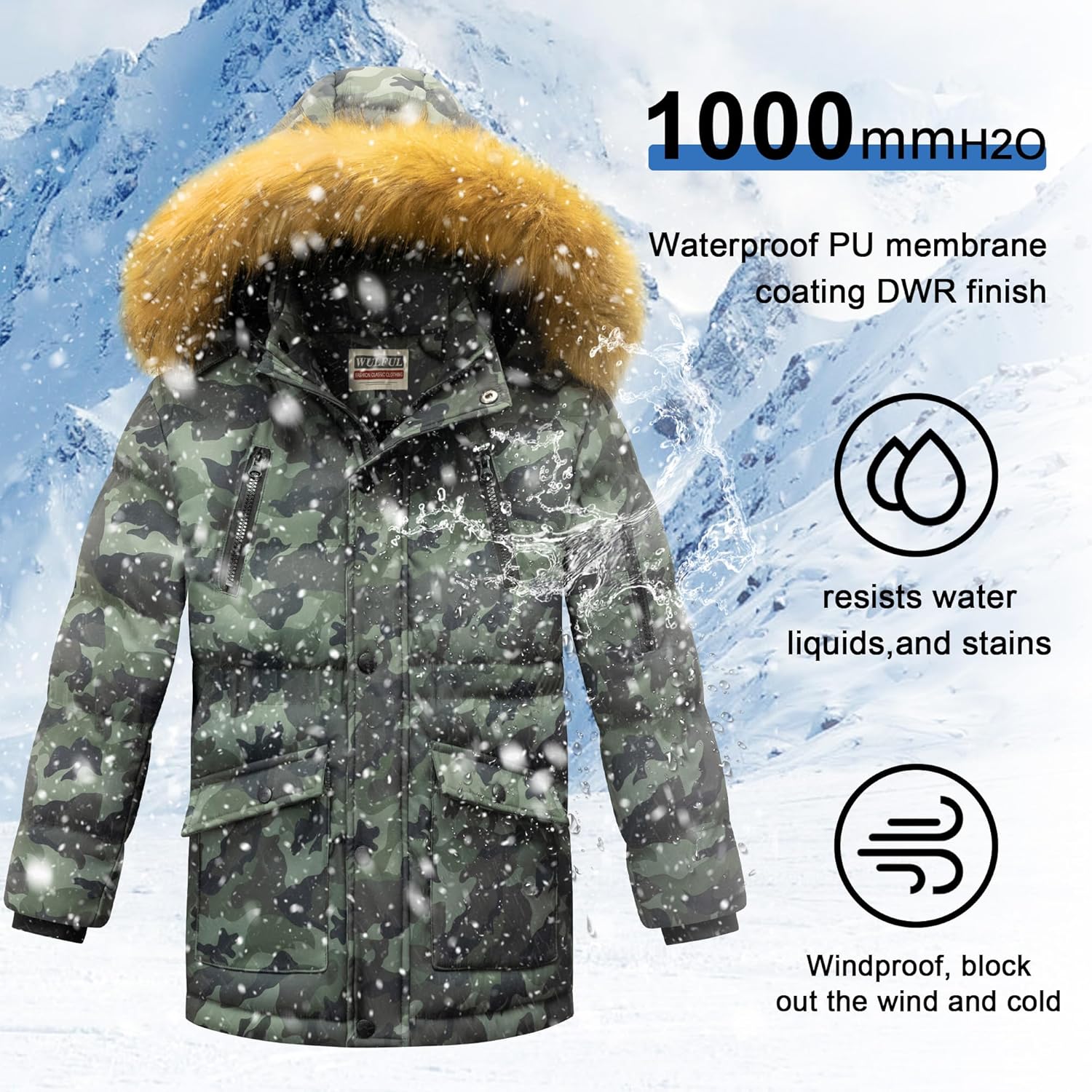 WULFUL Boys Warm Puffer Coat