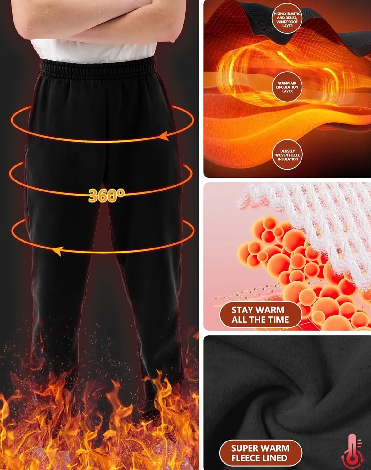 4-Piece Boys Soft Fleece Athletic Joggers