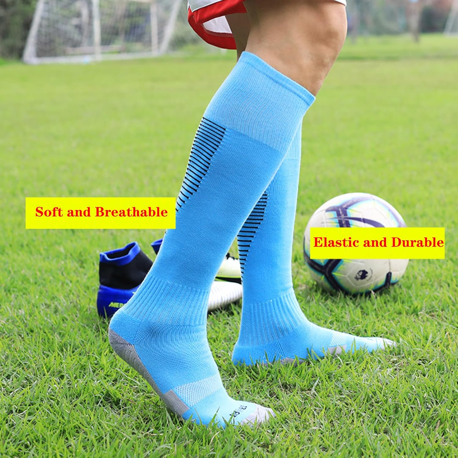 Tery 10-Pair Kids Soccer Knee High Socks