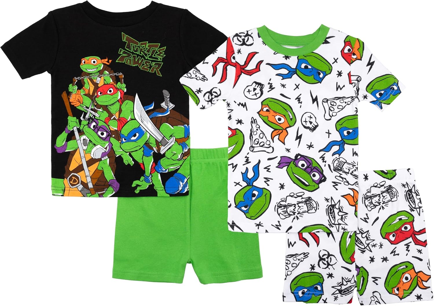 Teenage Mutant Ninja Turtles Boys 4-Piece Snug-fit Cotton Pajama Set
