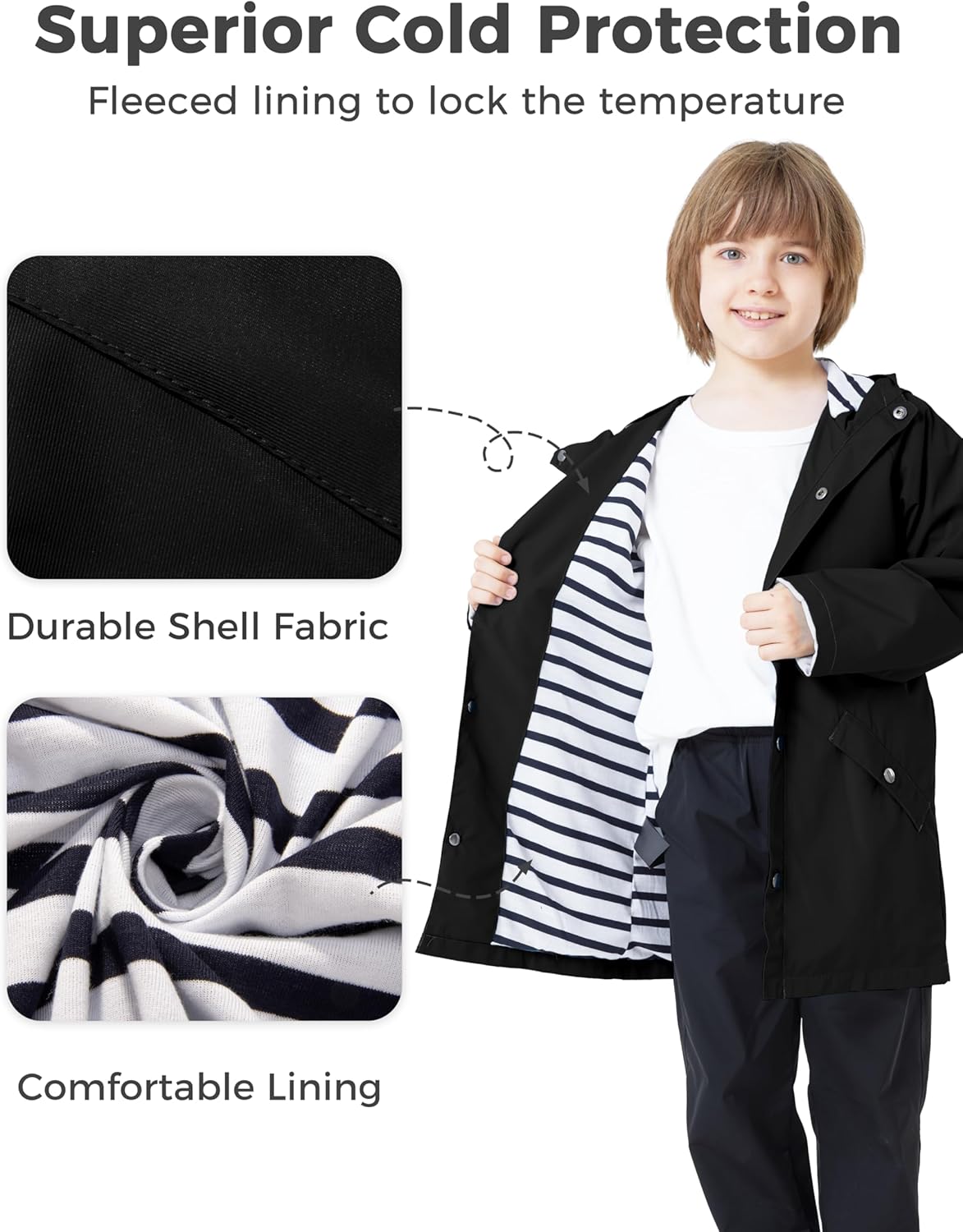 Stay dry keep warm waterproof rain jacket