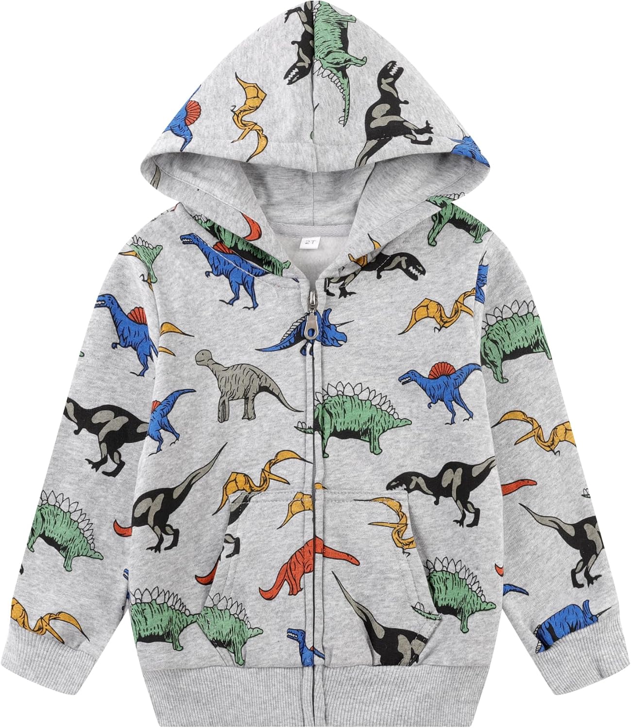 Cute Cartoon Car Animal Toddler Boys Zip-Up Hoodie