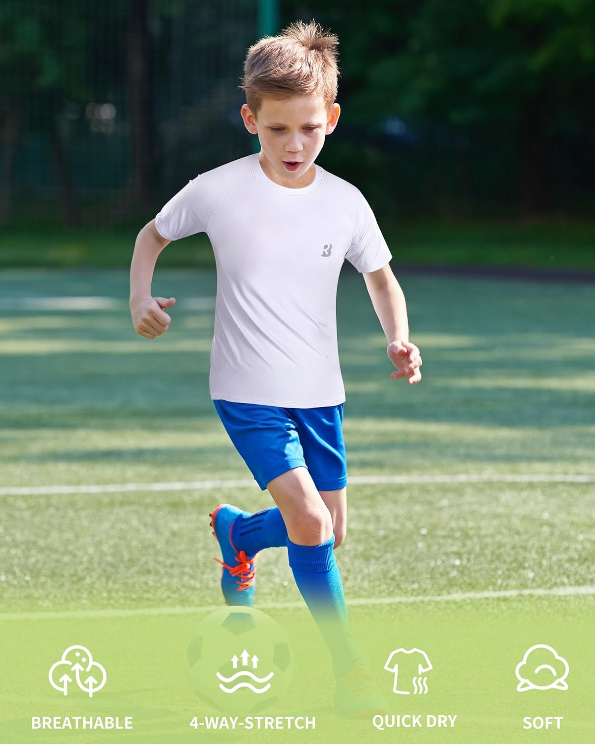 Roadbox Boys Youth Compression Shirt Short Sleeve