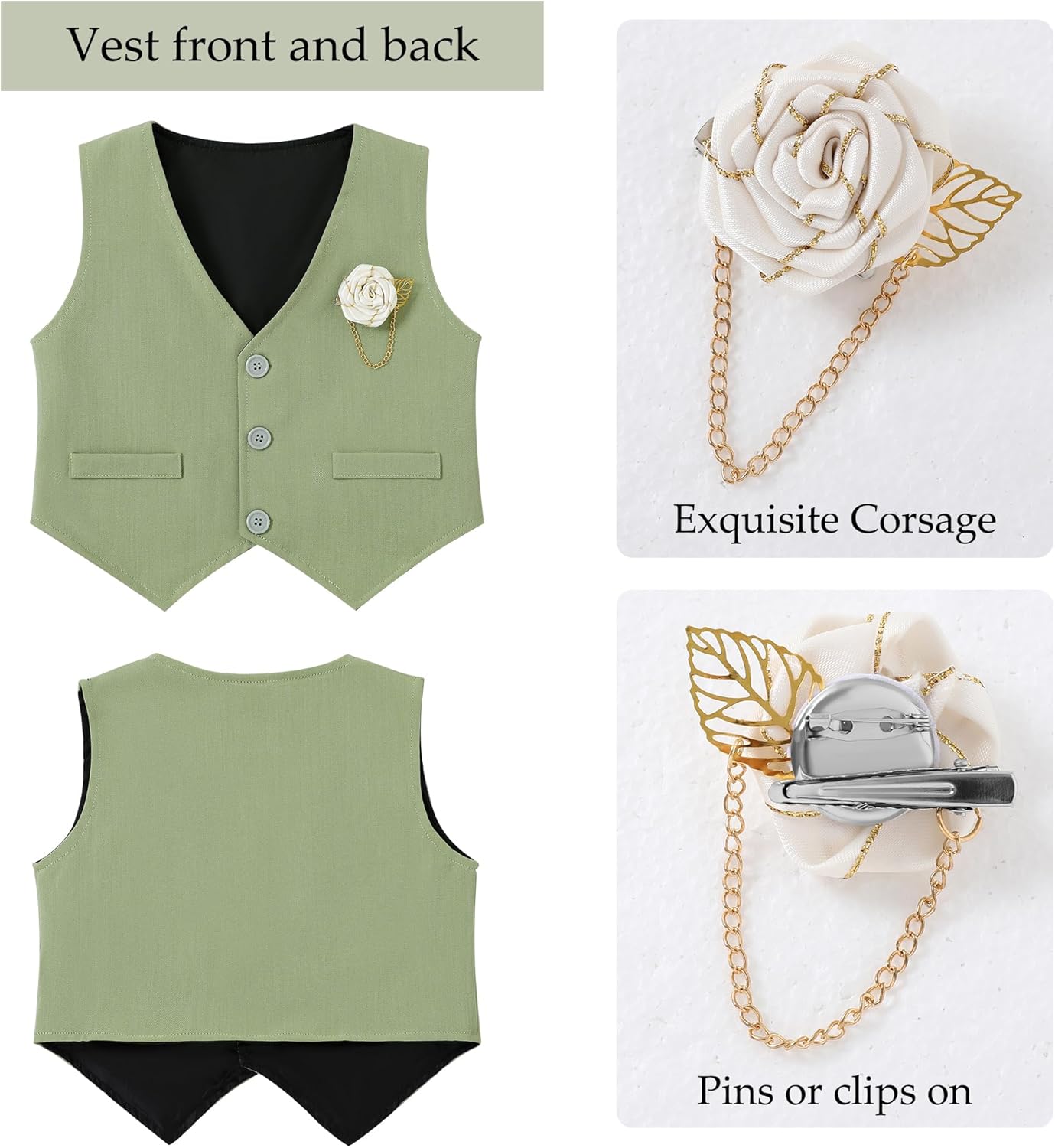 WESIDOM toddler boys formal suiting set with bowtie