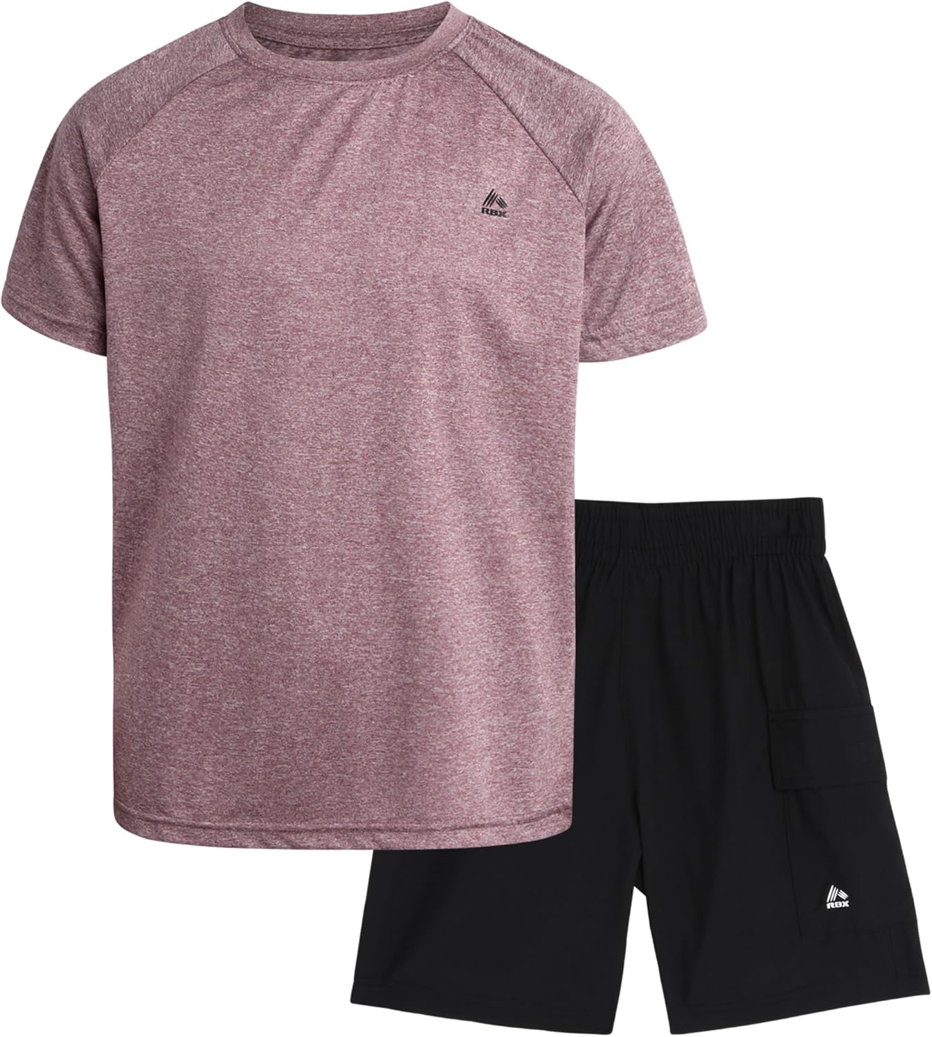 RBX Boys Active Shorts Set - Short Sleeve T-Shirt and Hybrid Tech Shorts for Fitness and Fashion