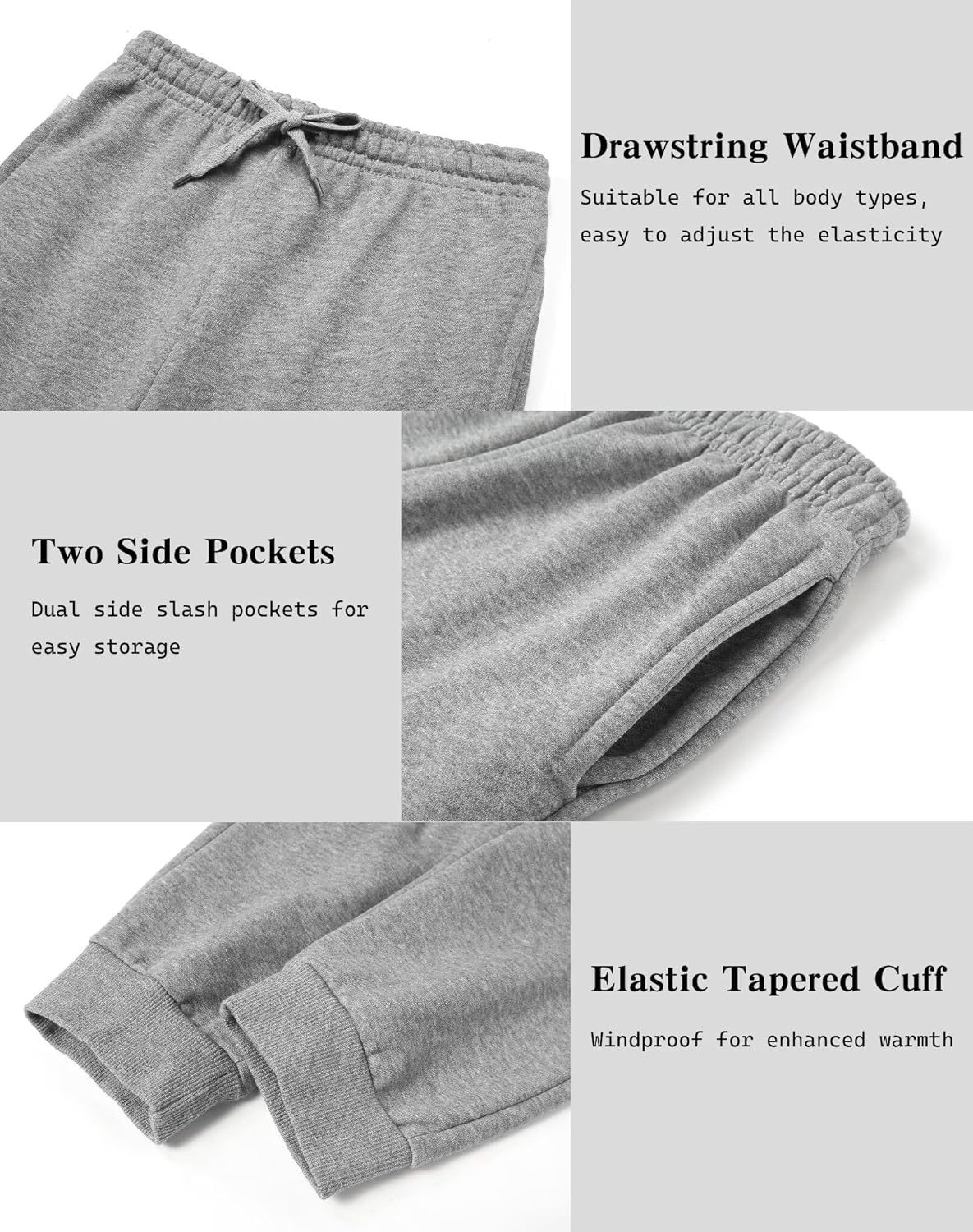 4-Piece Boys Soft Fleece Athletic Joggers