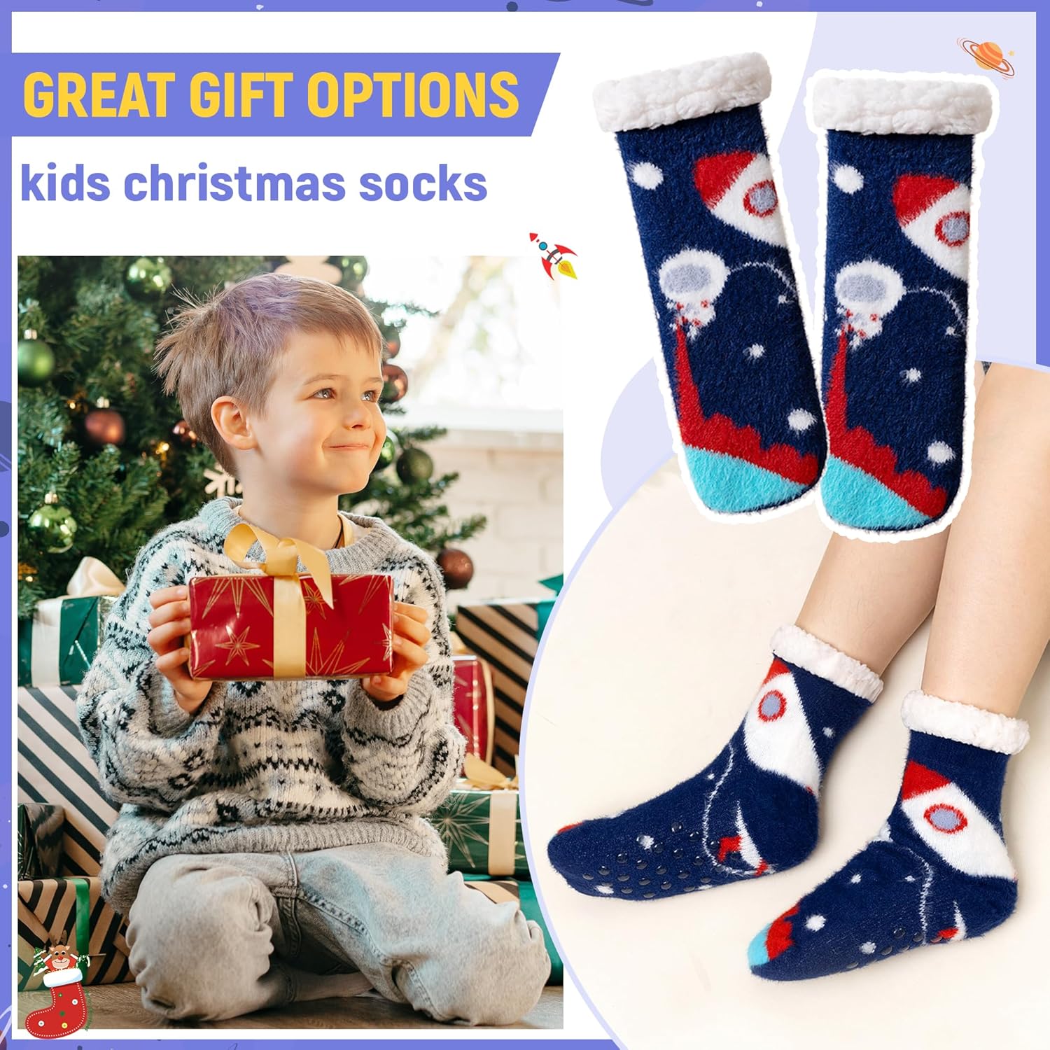 Thick Winter Fuzzy Slipper Socks Kids Men