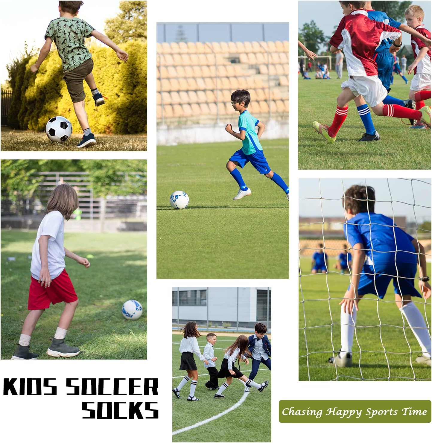 Zando Knee-High Socks for Boys - Soccer and More in Sizes 4-12