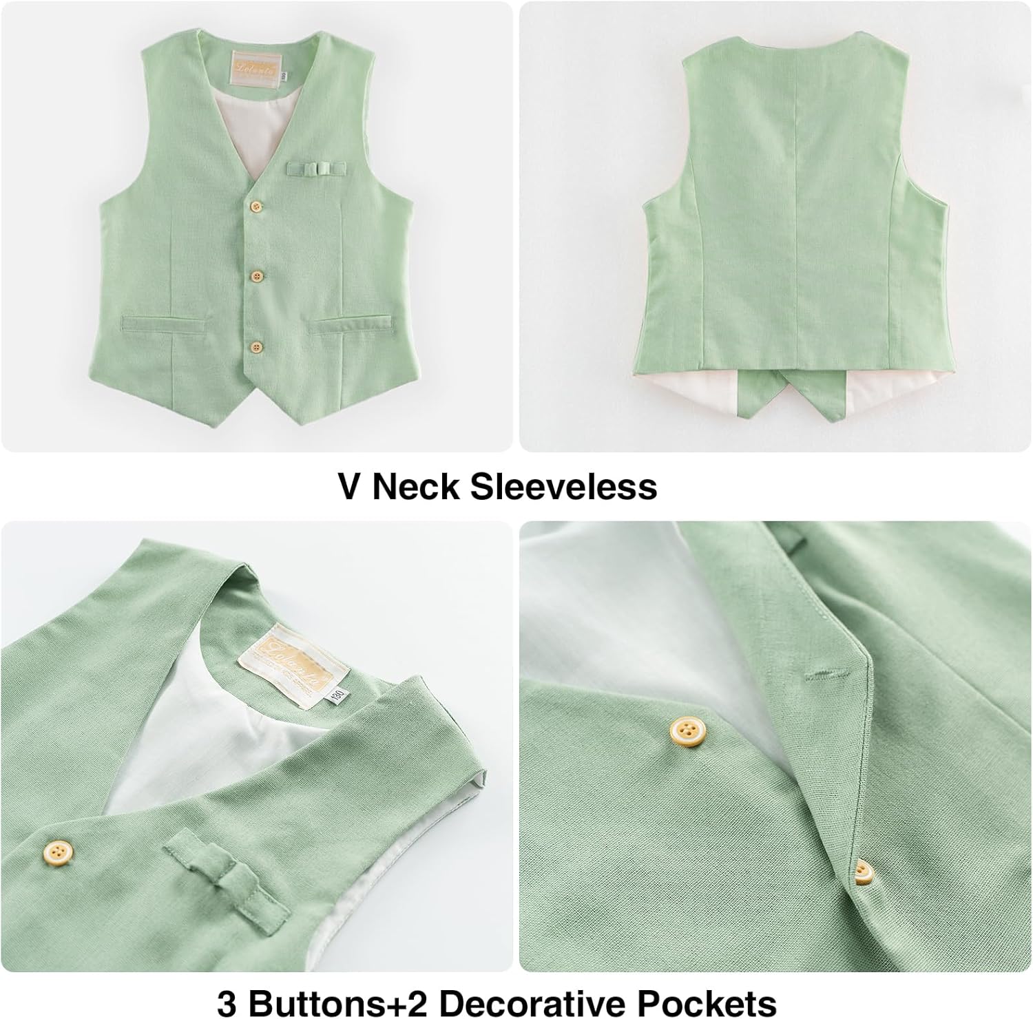 LOLANTA Boys Linen Suit 4-Piece Summer Outfit for Beach Graduation
