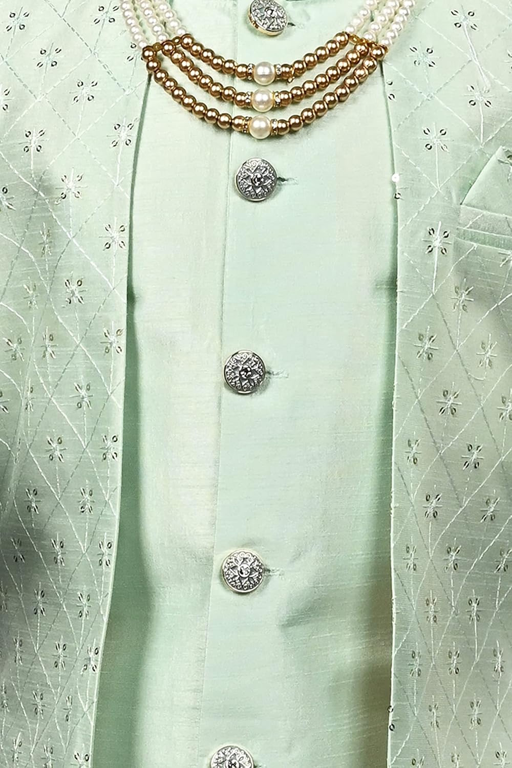 AHHA AAAA Kids Ethnic Silk Blend Indo-Western Sherwani Set for Boys 504MF