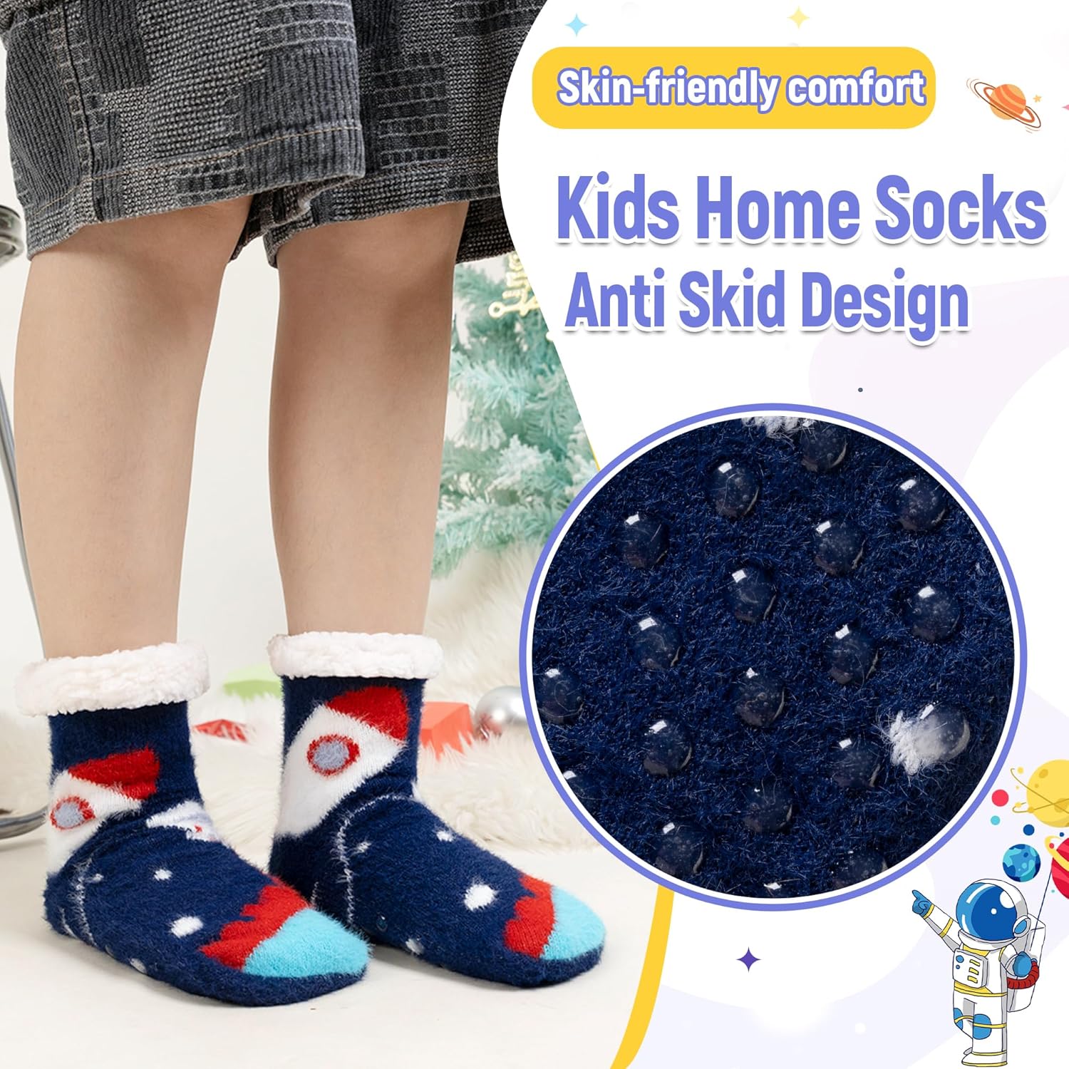 Thick Winter Fuzzy Slipper Socks Kids Men