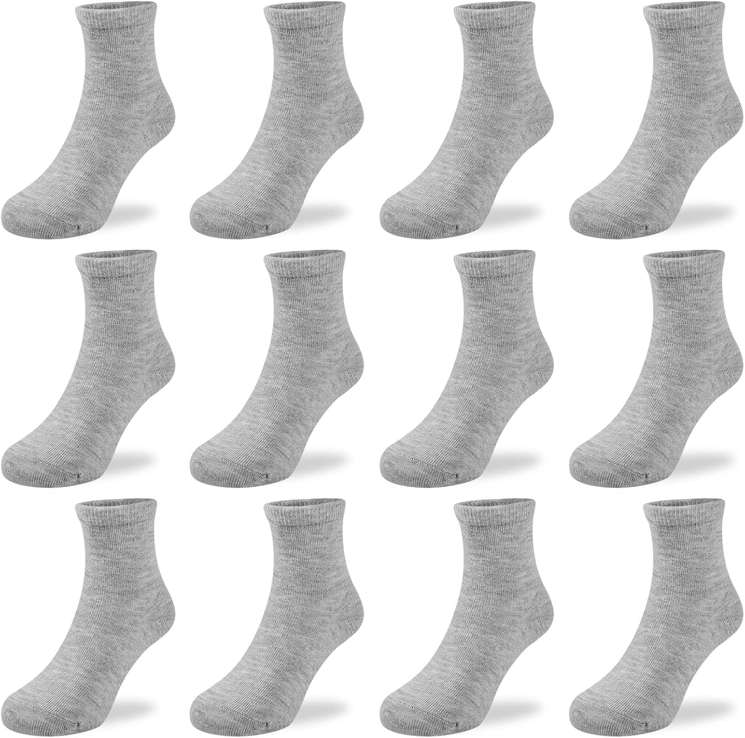 BOOPH 12 Pairs Boys Girls Athletic Crew Socks