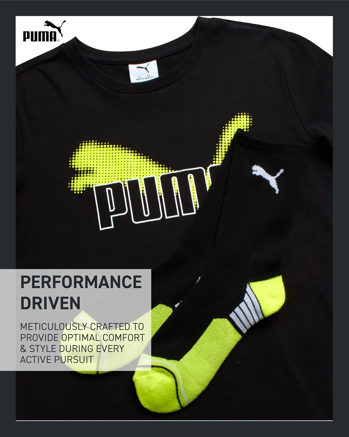 Puma Boys T-Shirt and Crew Socks Set