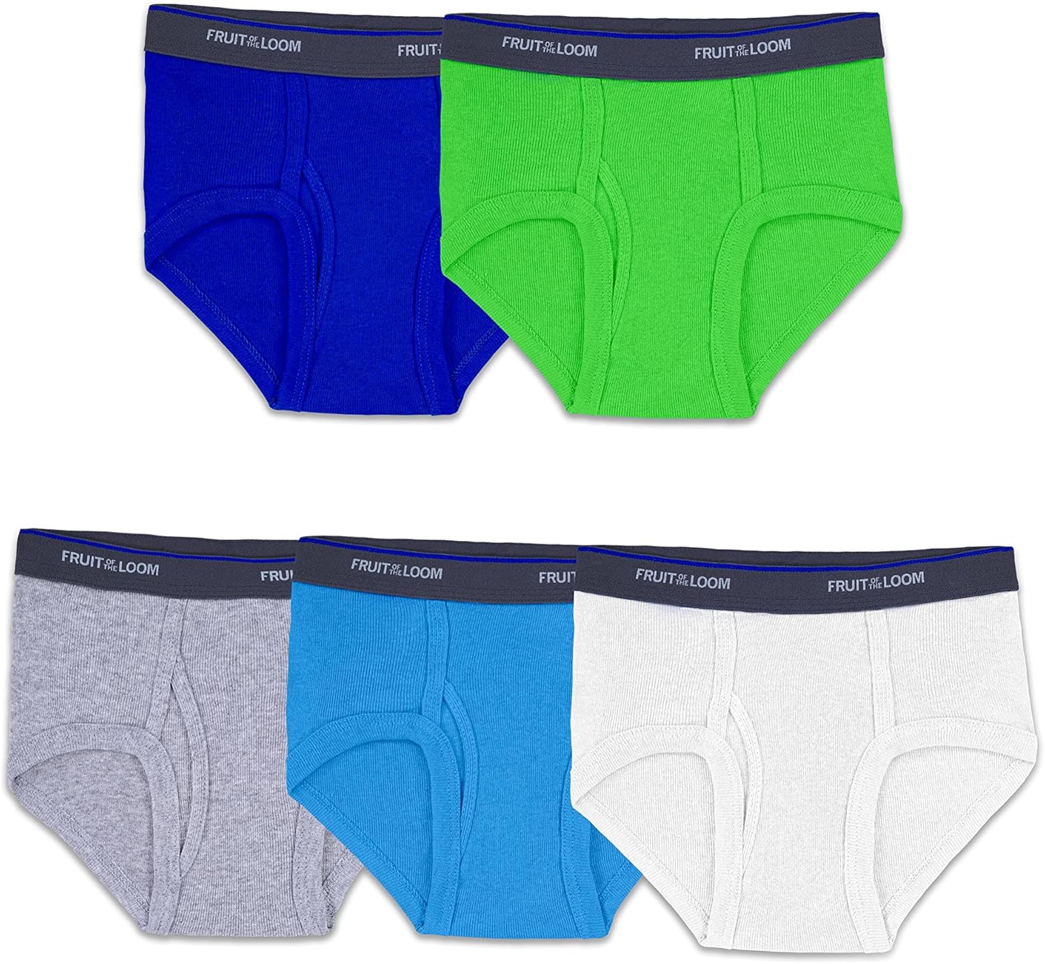 Fruit of the Loom Boys Tag-Free Cotton Briefs 5-Pack Assorted Colors for Infants Toddlers