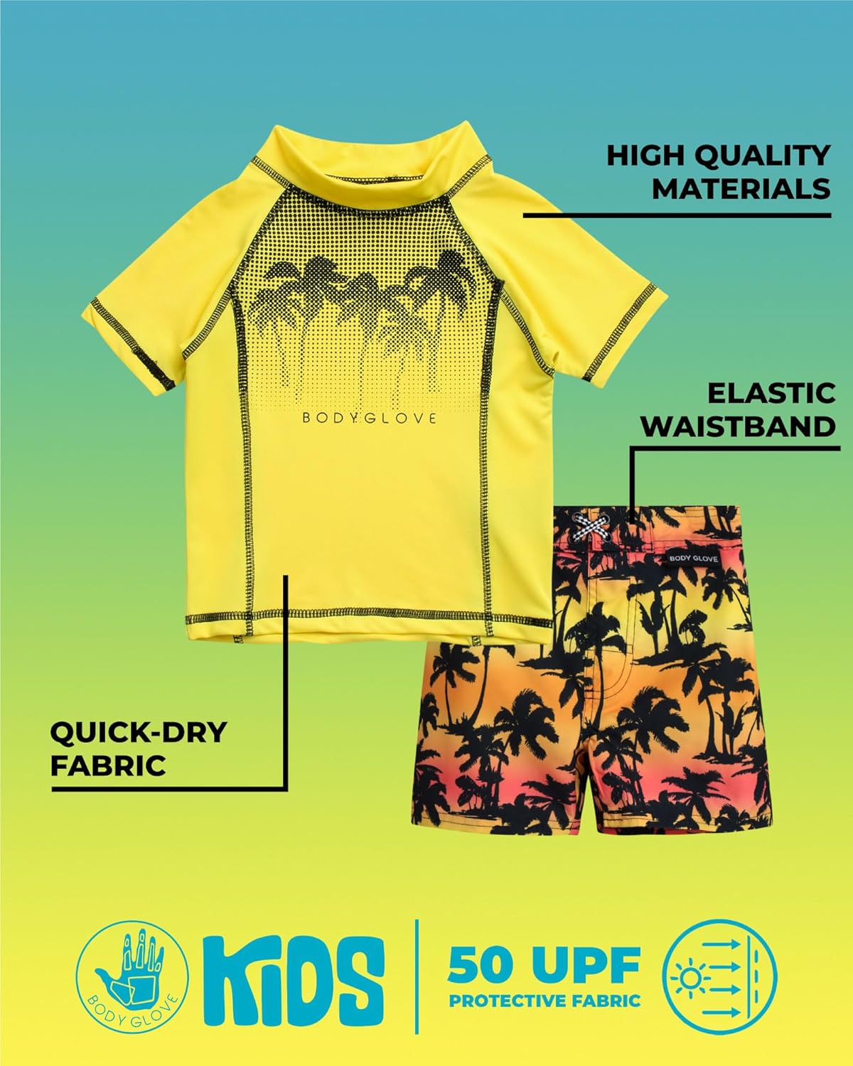 Body Glove Toddler Rash Guard Swim Set for Boys