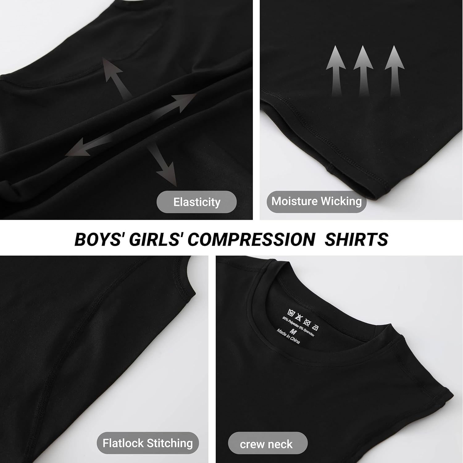 Youth Boys Compression Sleeveless Shirt Base Layer Workout Vest