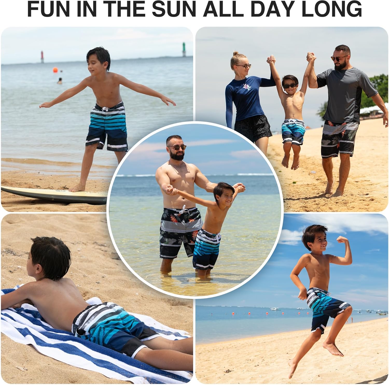 Kanu Surf Boys Reflection Upf 50 Beach Swim Trunk with Quick Dry Microfiber