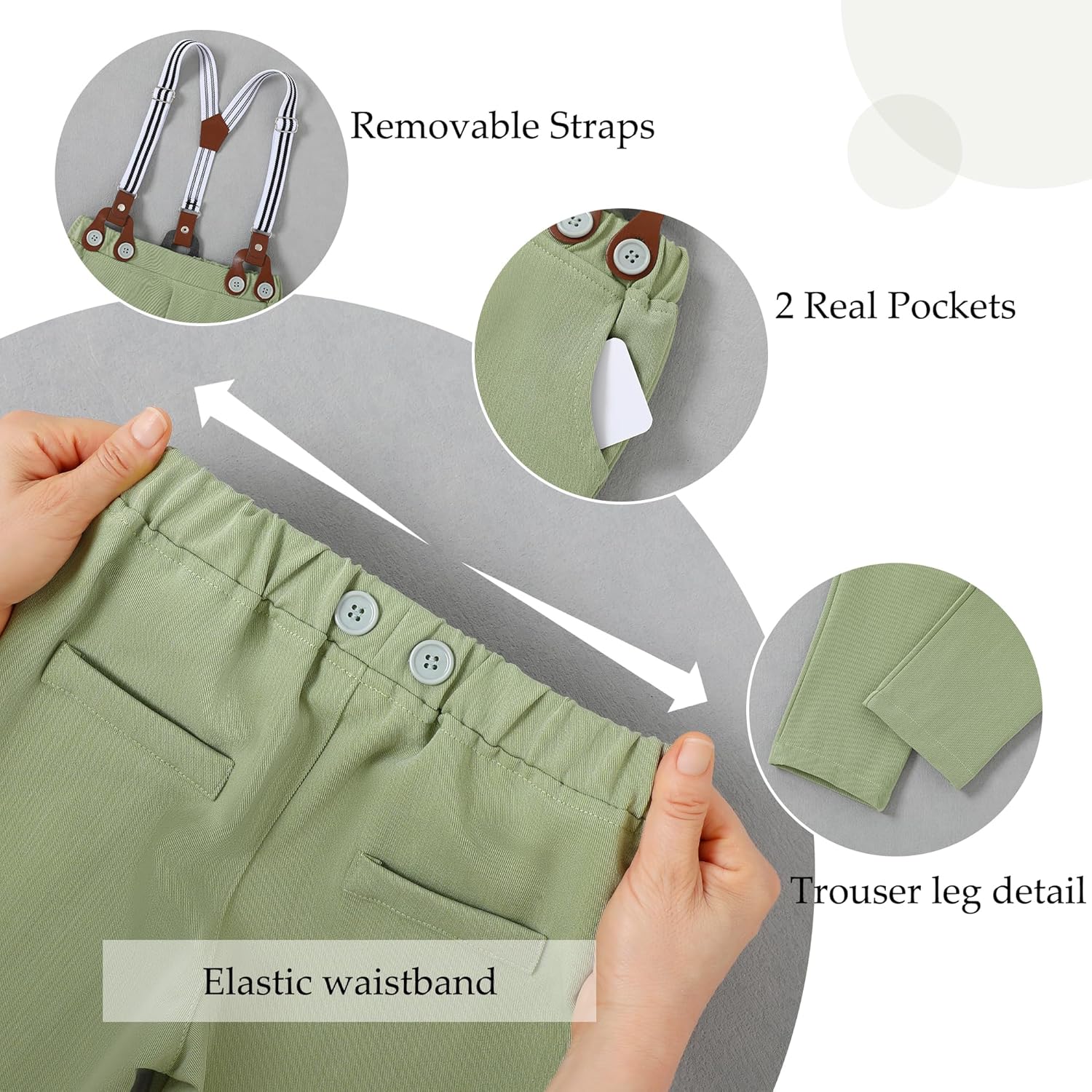 WESIDOM toddler boys formal suiting set with bowtie