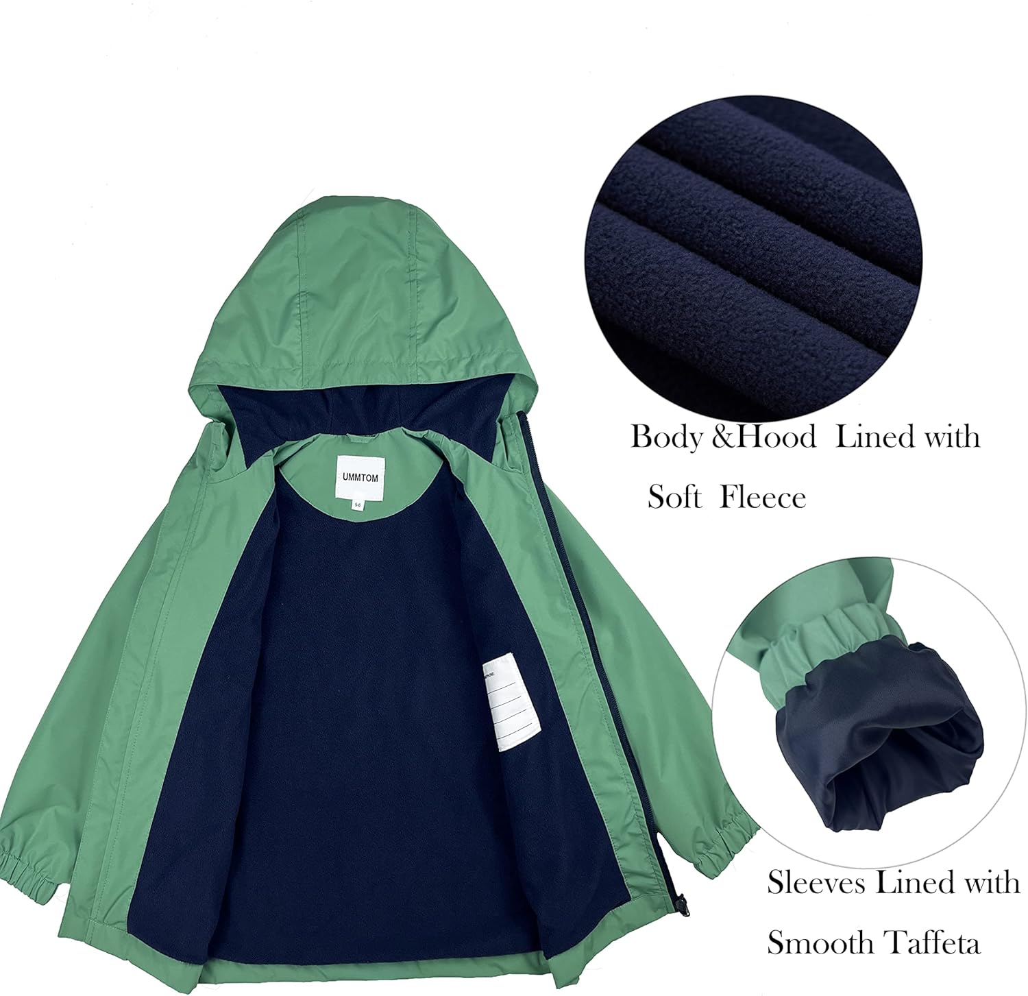 Insulated Hooded Rain Jacket for Boys