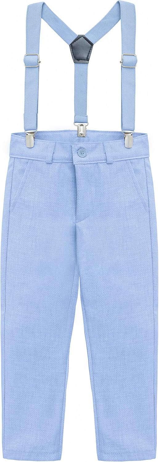 Lilax Boys Slim Fit Formal Pant Set 4-Piece Slimmer Durable Wardrobe Perfect for Weddings or Special Events