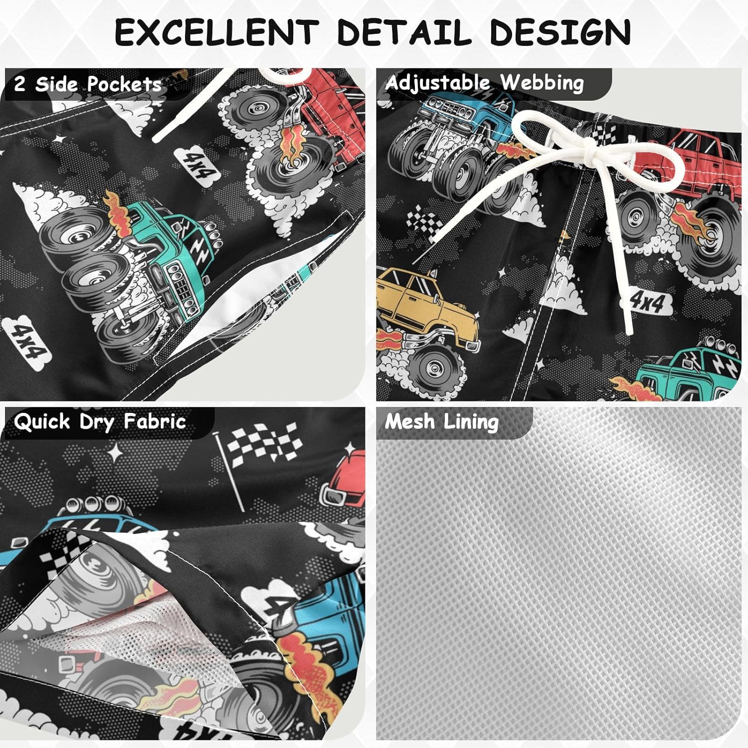 Boys Board ShortsQuick Dry surfacing Boys board shorts for swimming trunks Size 2T-1416