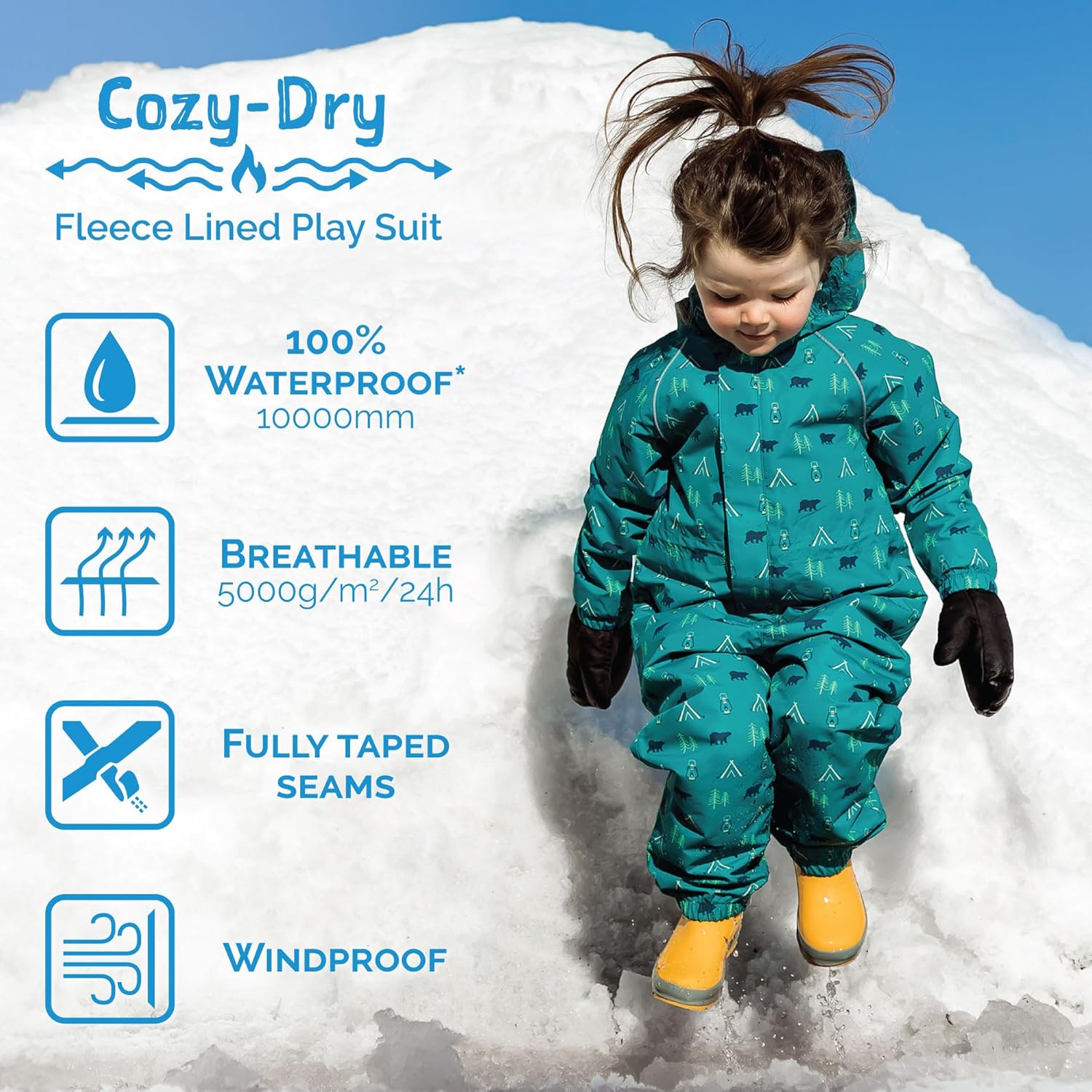 JAN JUL Waterproof Fleece Lined Snow Suit for Kids Lightweight Durable