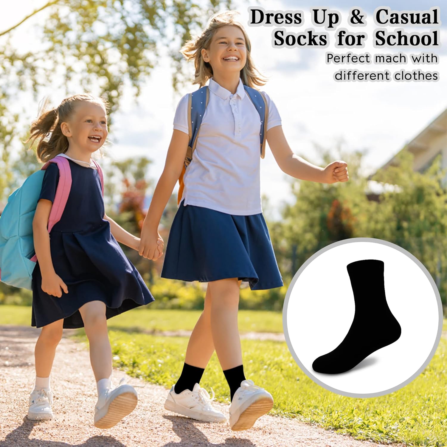 Kids Socks 18 Pair Pack - Breathable Comfort for All Ages
