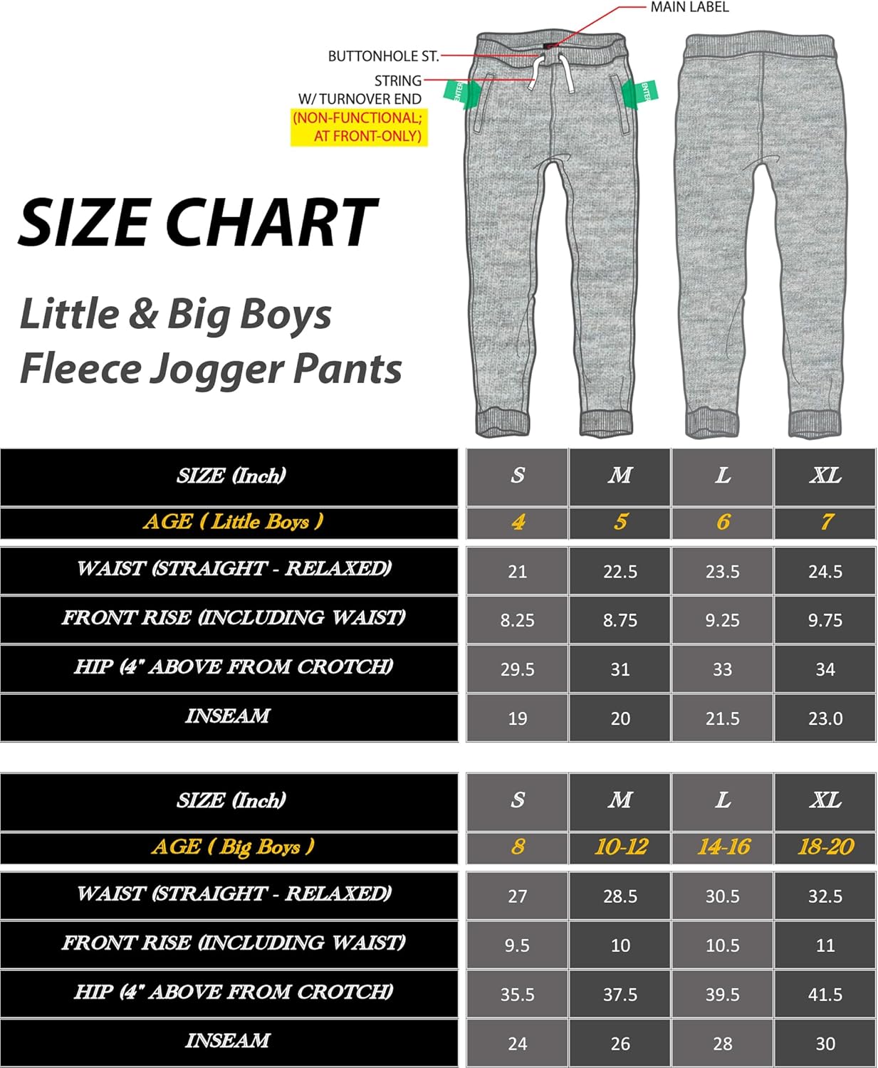 Southpole Boys Active Basic Fleece Jogger Pants