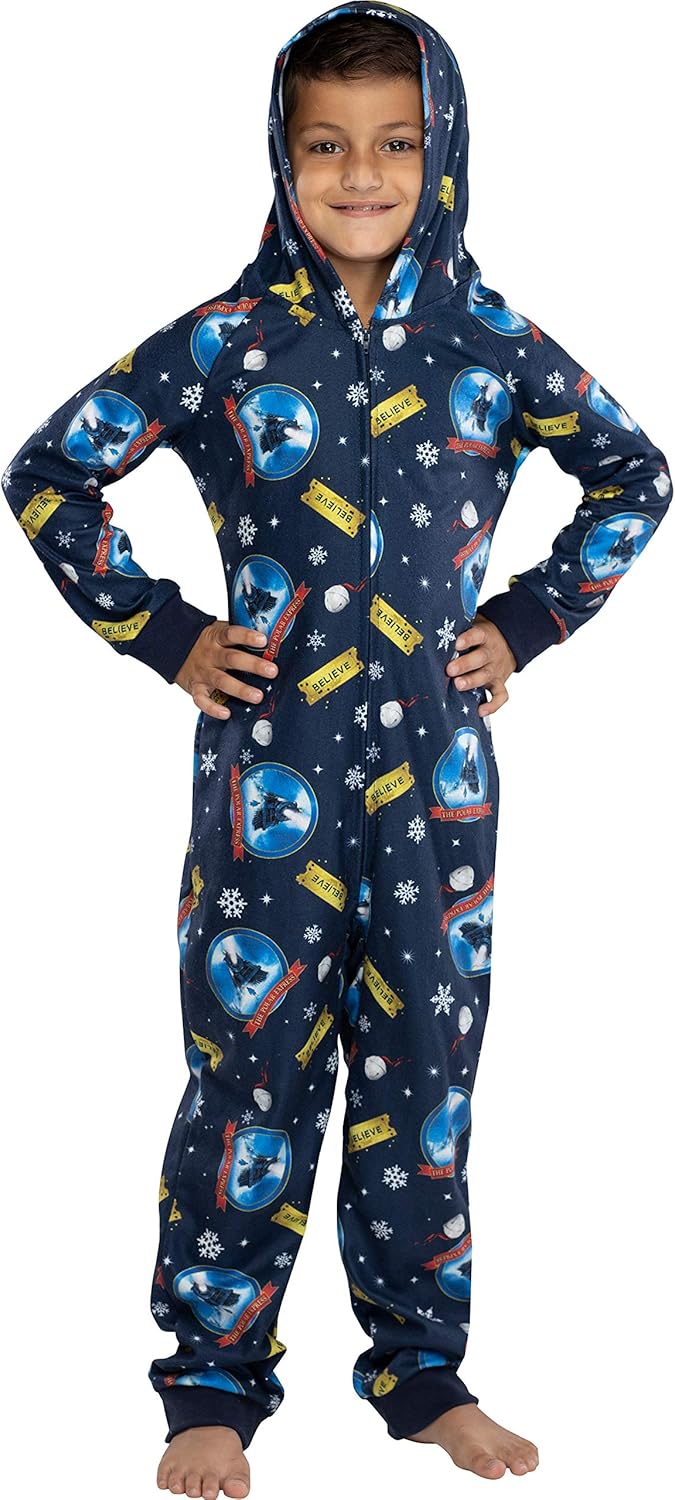 Polar Express Jammies for Kids - Footless Hooded Sleepwear