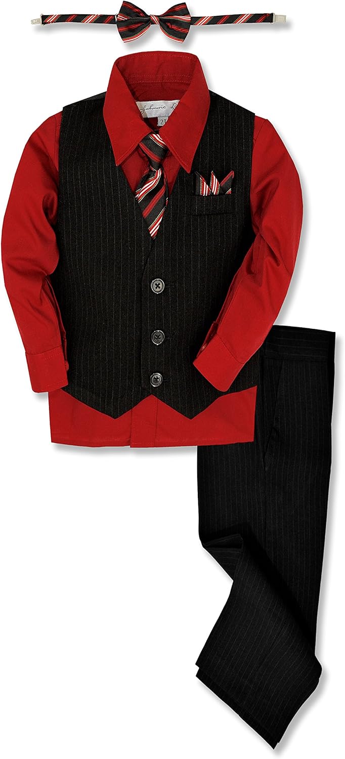 Johnnie Lene Pinstripe Boys Vest Set