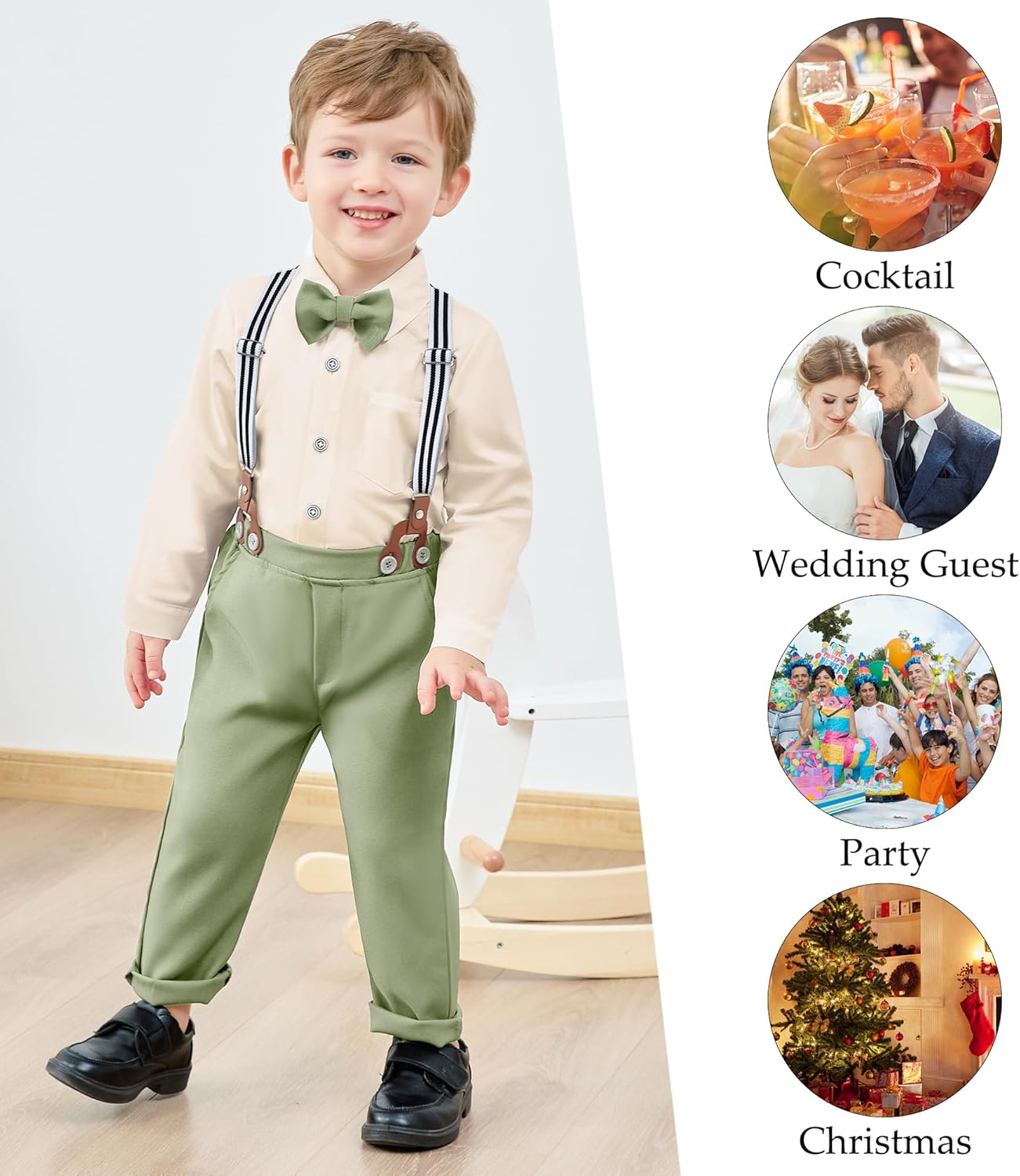 WESIDOM toddler boys formal suiting set with bowtie