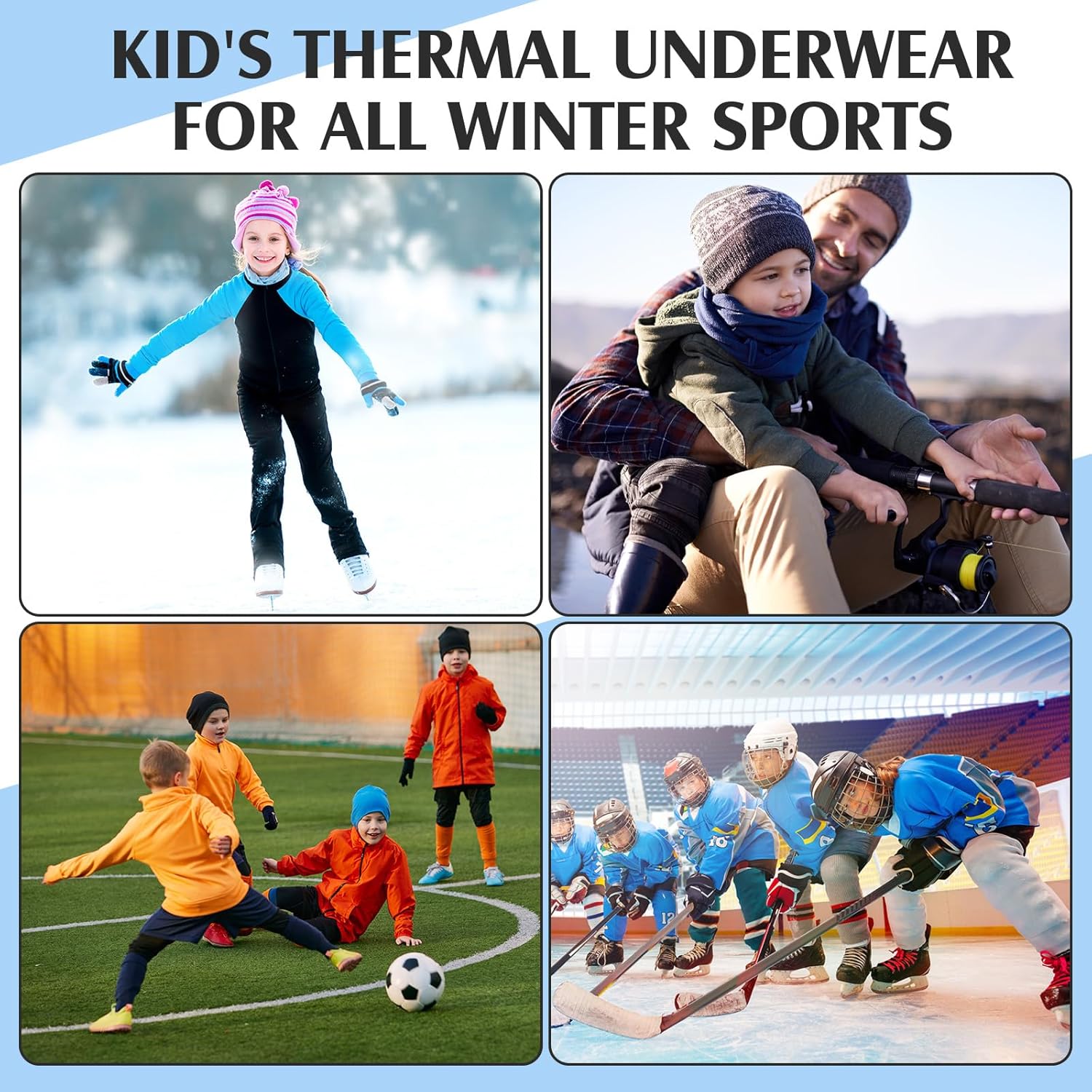 Suhine 3 Pack Thermal Underwear for Kids Winter