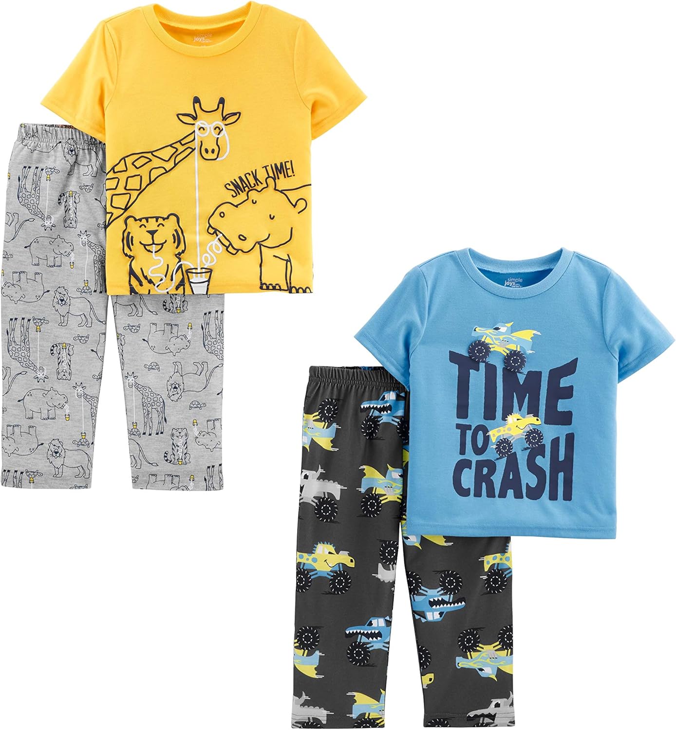 Simple Joys by Carters 4-Piece Pajama Set for Boys Cozy Perfect for Cooling Warm