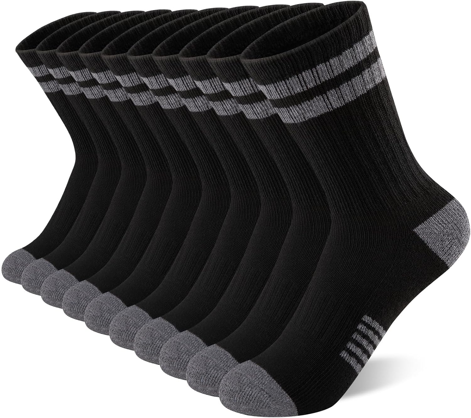 Comfoex 10 Pairs Boys Crew Long Sports Socks for 4-6 6-8 8-10 Year Old Kids