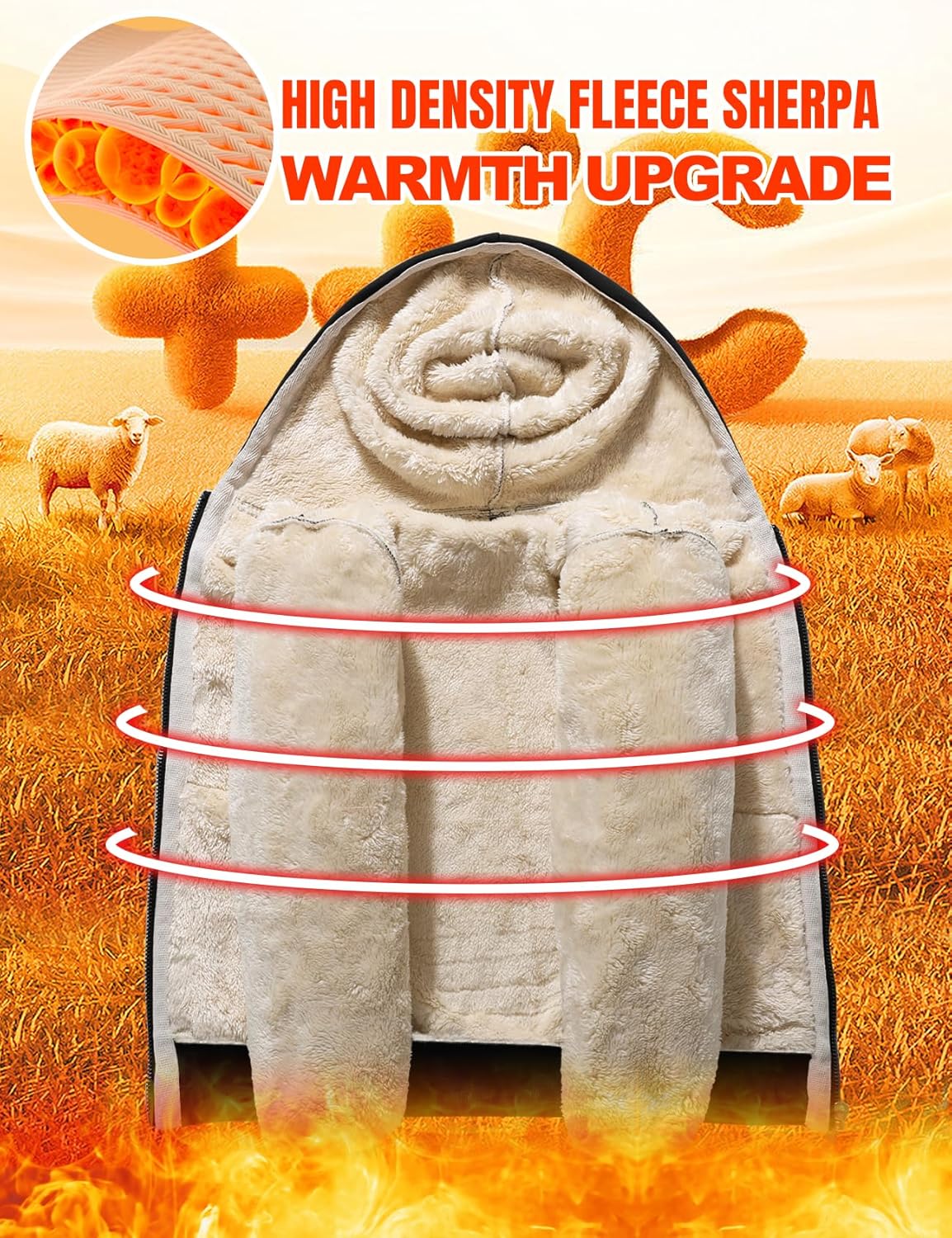 Rositn Boys Girls Sherpa Lined Fleece Jacket Warm Cozy Zip Up Hoodie for Kids 5-15 Years