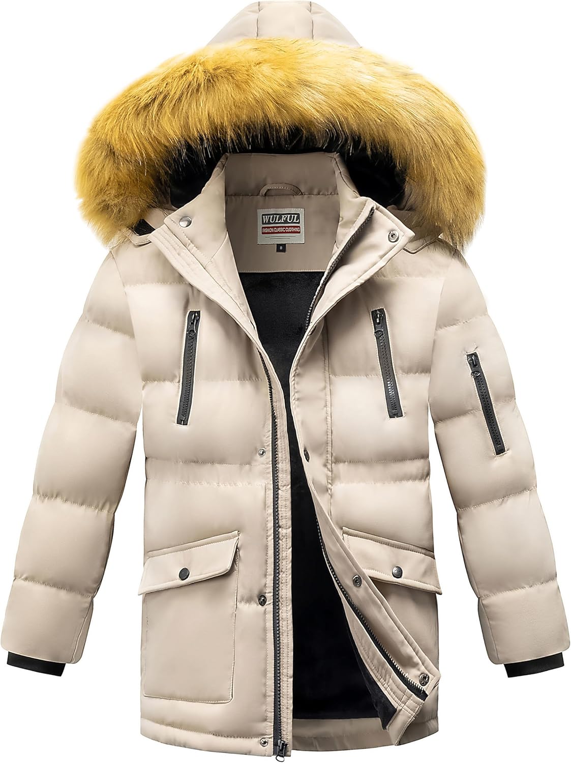 Wulful Boys Winter Coat Waterproof Fleece Lined Parka Jacket