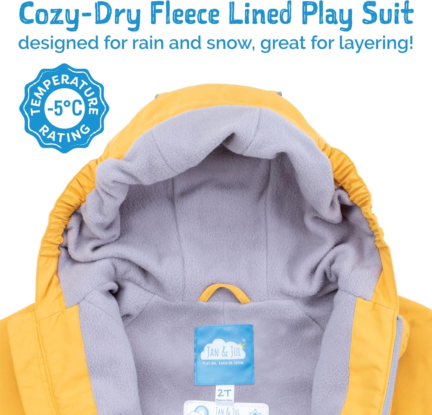 JAN JUL Waterproof Fleece Lined Snow Suit for Kids Lightweight Durable
