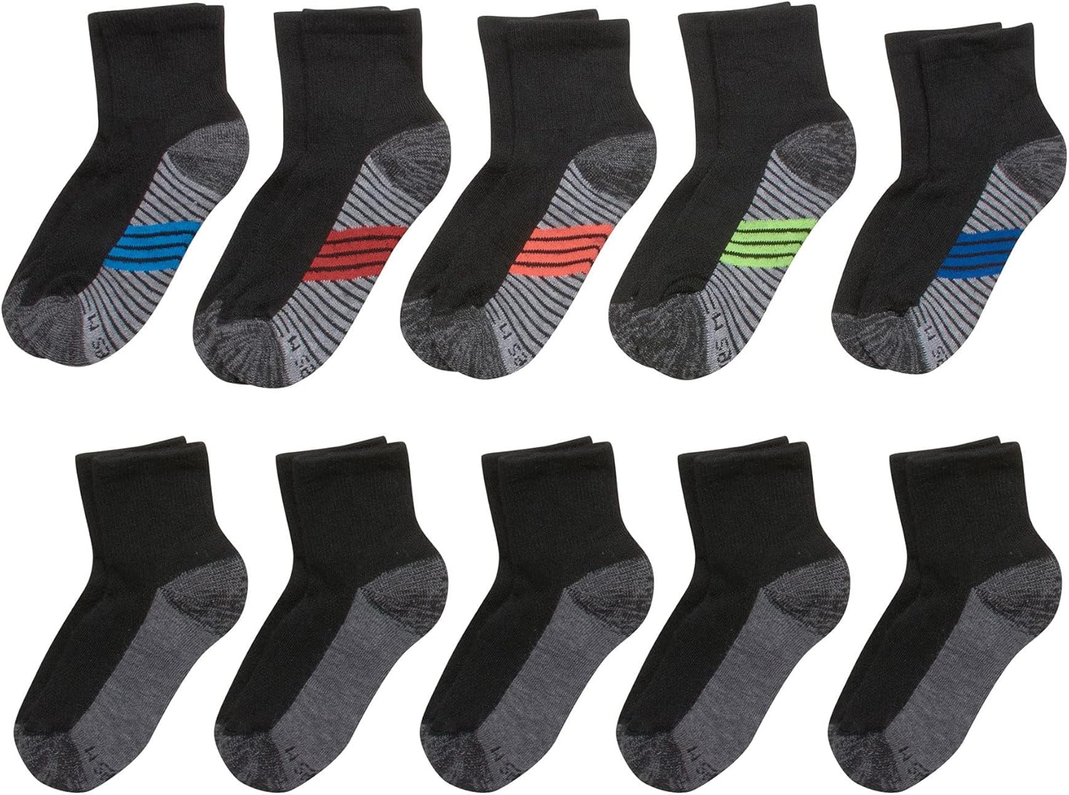 Hanes Boys Ultimate Ankle and No-Show Socks 10-Pack