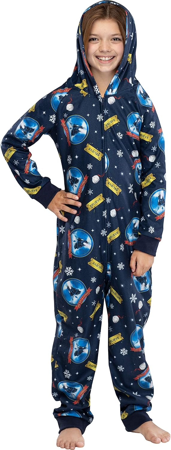 Polar Express Jammies for Kids - Footless Hooded Sleepwear