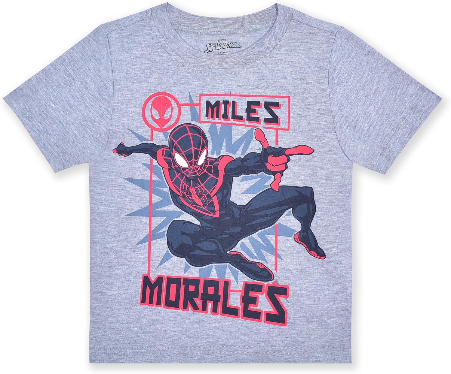 Marvel Spider-Man Miles Morales 2-Piece T-Shirt Shorts Set Fun Character Design for Little Boys