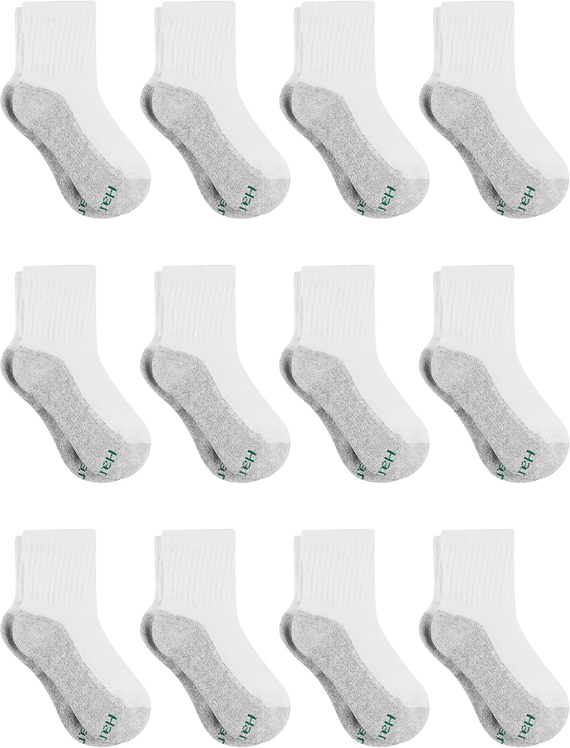 Hanes Boys Socks Double Tough Cushioned 12 Pair Pack
