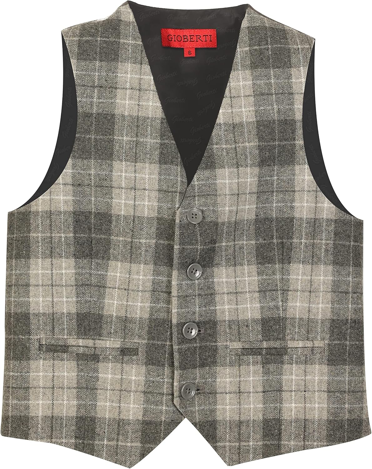 Gioberti Boys Tweed Plaid Set