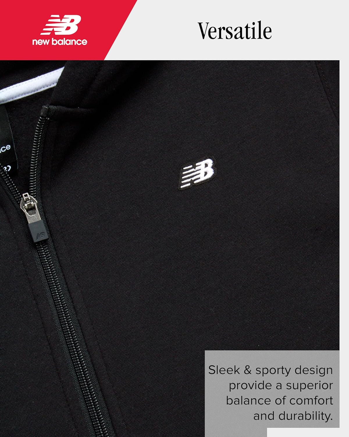 New Balance Boys Zip Up Fleece Hoodie Sweatshirt